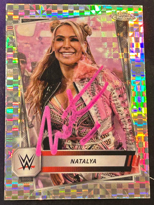 * Natalya SIGNED WWE 2025 Topps Chrome X-Fractor Card (Comes w/COA)