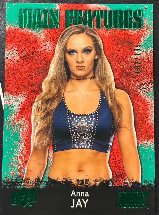 * Anna Jay 2021 AEW UD Upper Deck “Main Features” Green Parallel Card #92/199