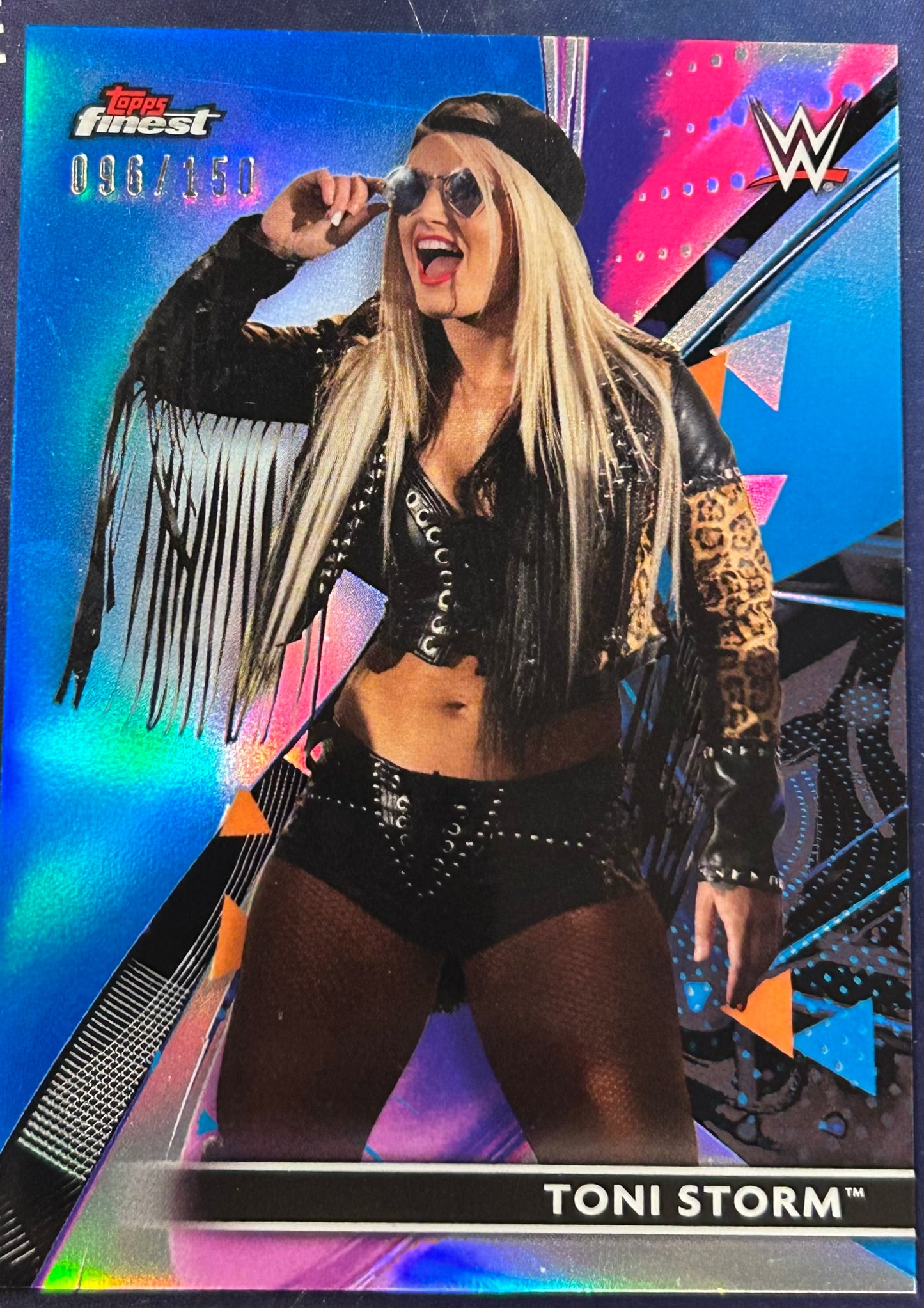 * Toni Storm 2021 WWE Topps Finest BLUE REFRACTOR Card #96/150
