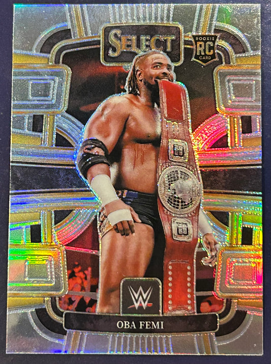 *  Oba Femi 2024 WWE Panini Select Concourse Prizm Silver Refractor ROOKIE Card