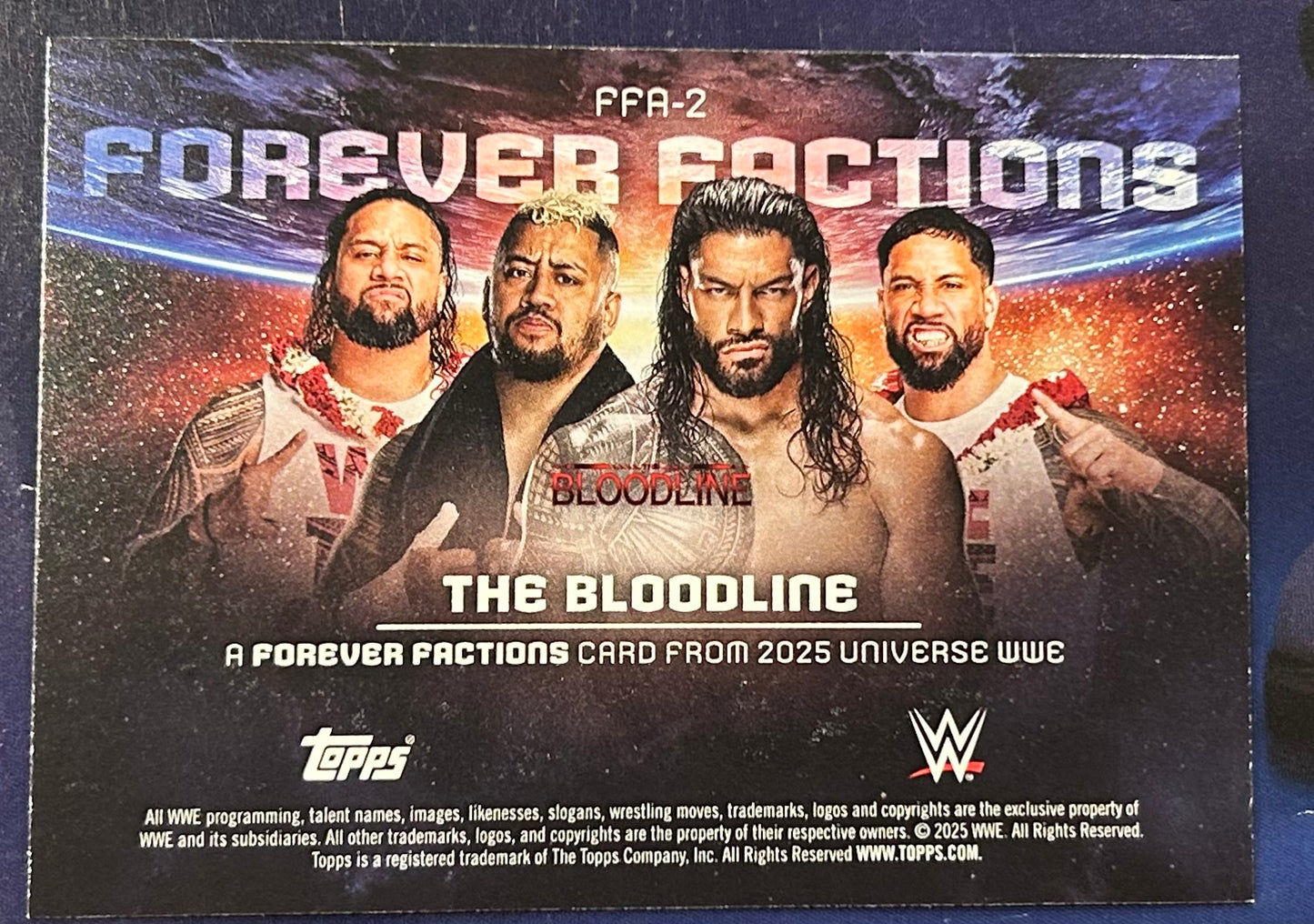*  The Bloodline 2025 WWE Topps Universe “Forever Factions” Insert Card