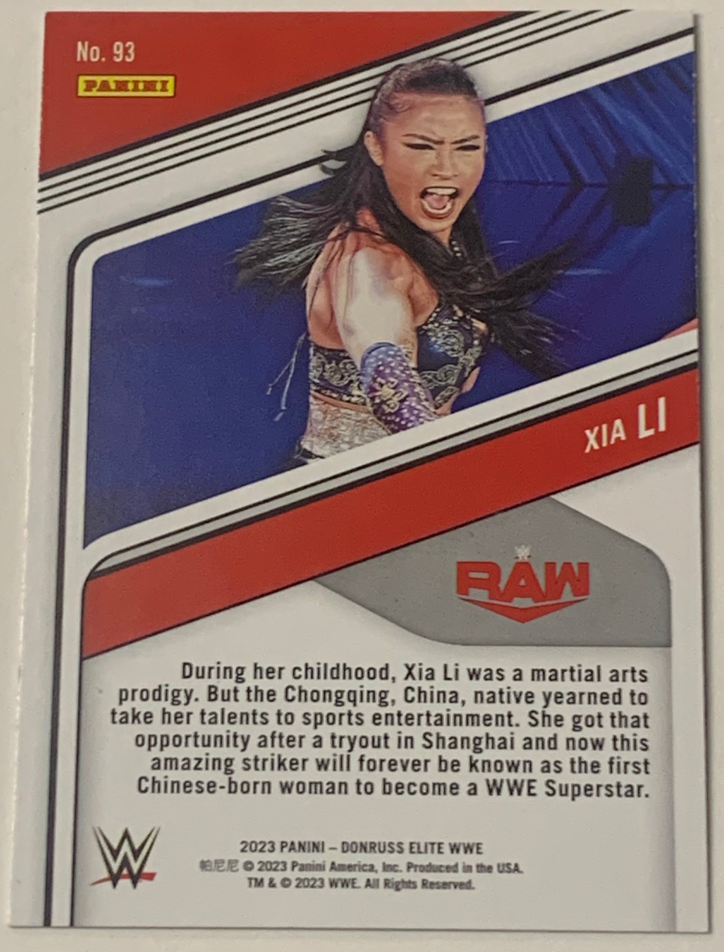 Xia Li 2023 WWE Panini Donruss Elite Card