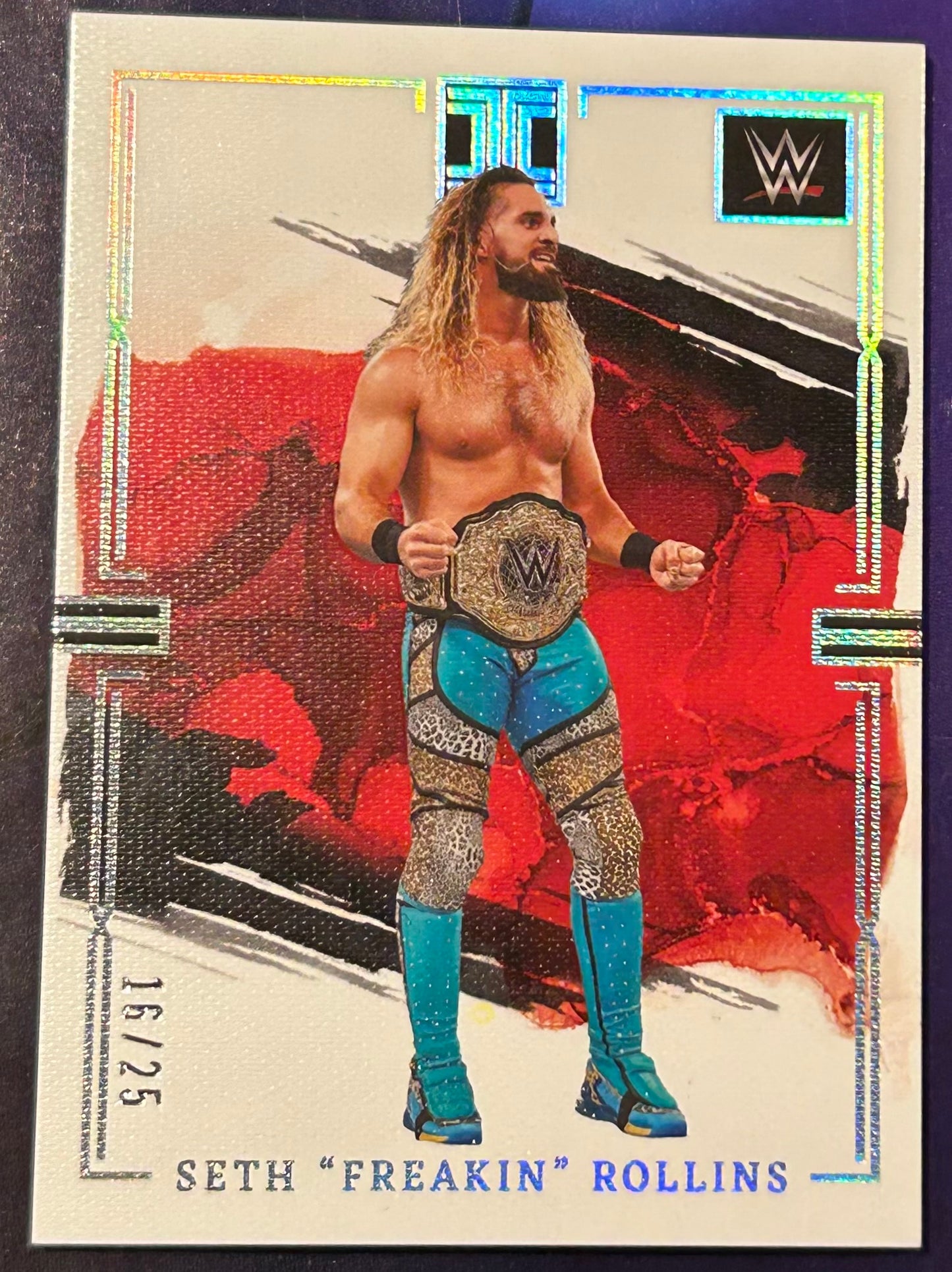 * Seth Rollins 2023 WWE Impeccable Silver Holo Card #16/25