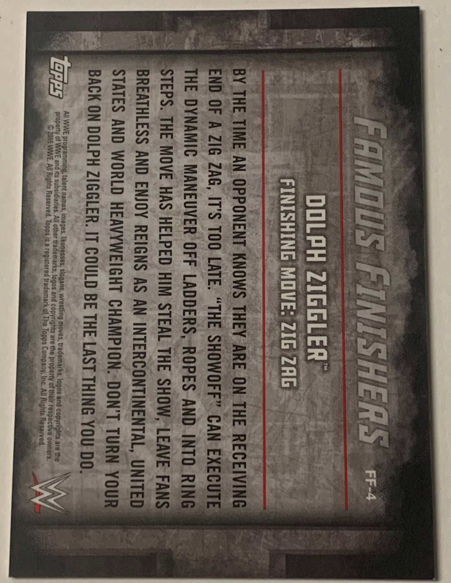 Dolph Ziggler 2015 WWE Topps Undisputed Famous Finishers RED PARALLEL