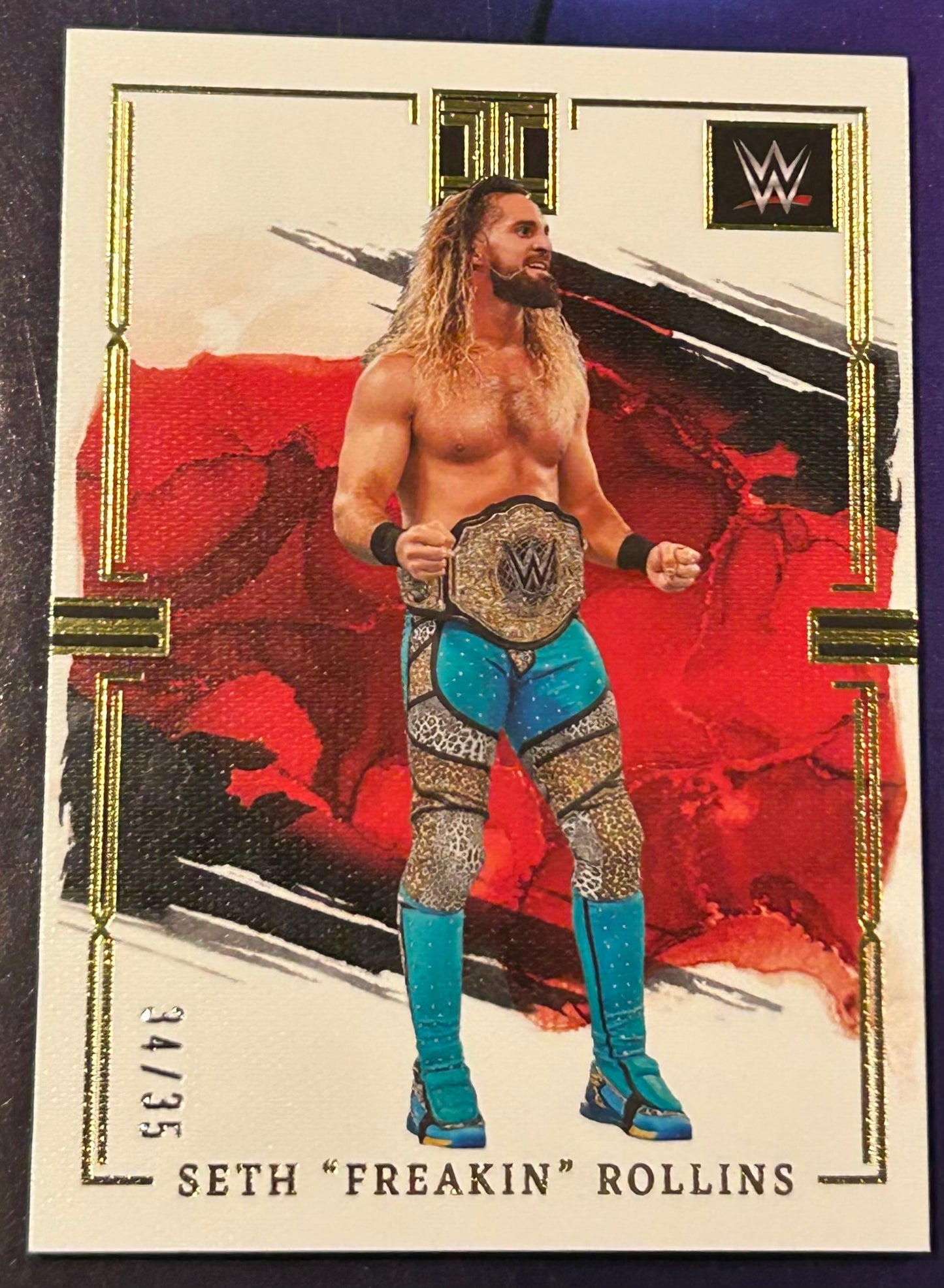 * Seth Rollins 2023 WWE Impeccable Gold Holo Card #34/35