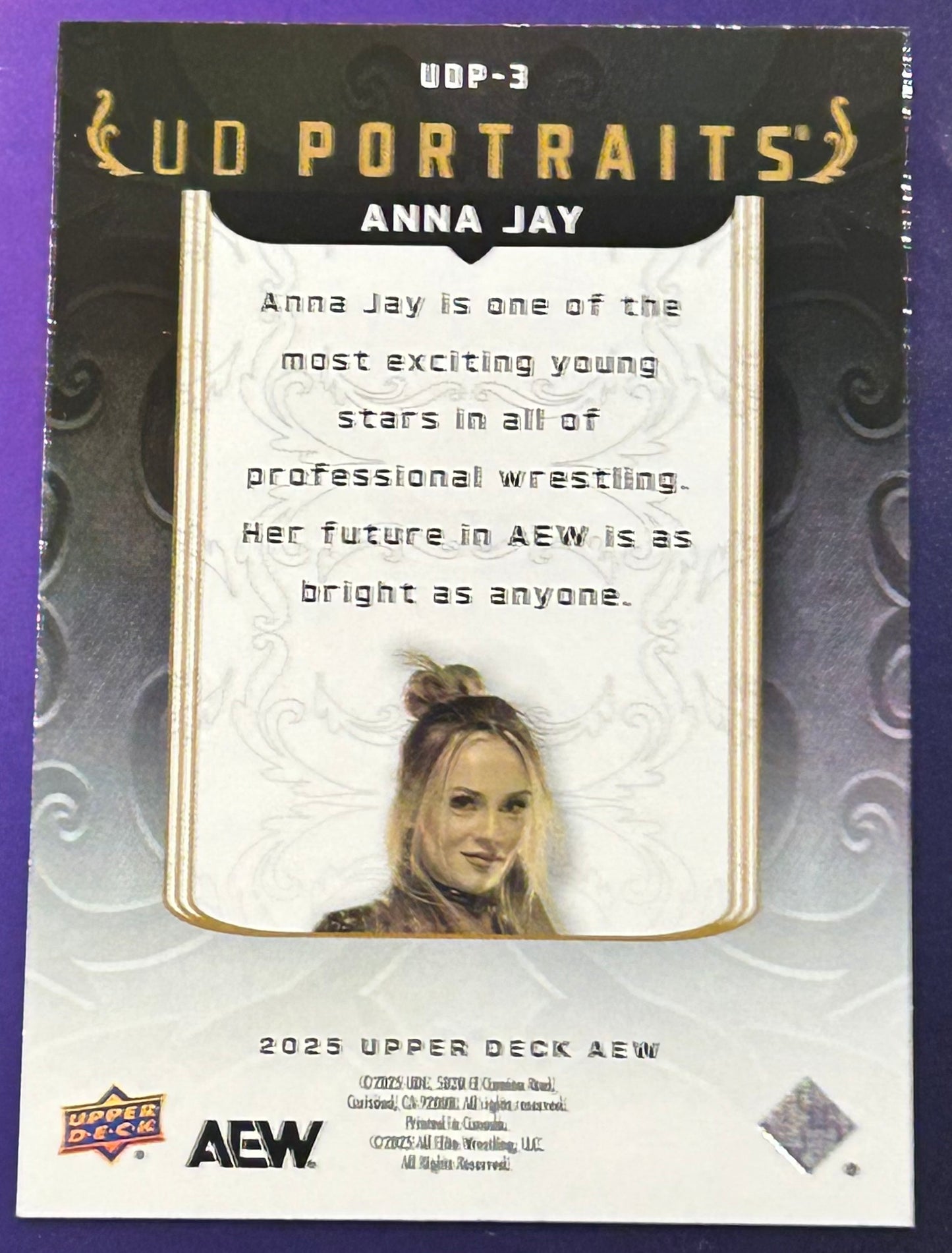 * Anna Jay 2025 AEW UD Upper Deck “UD Portraits” Insert Card