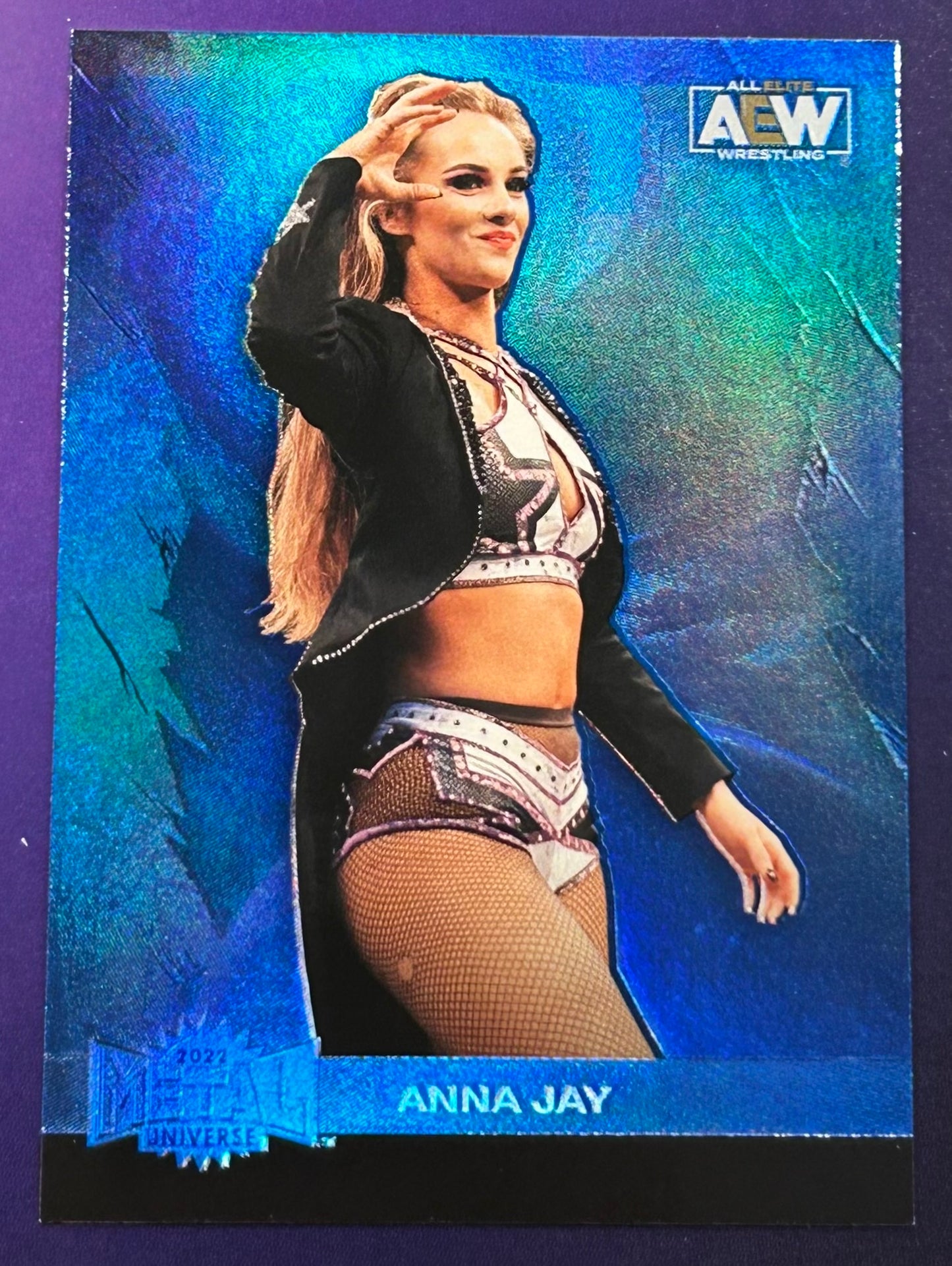 * Anna Jay 2022 AEW Skybox Metal Universe BLUE Parallel Card