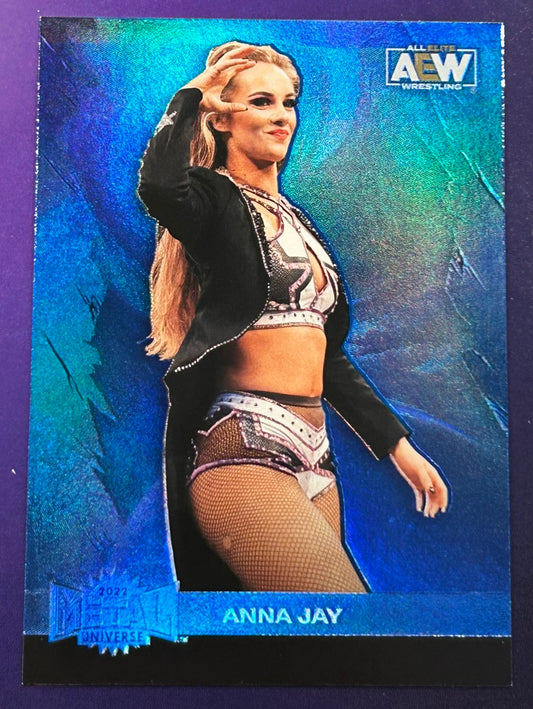 * Anna Jay 2022 AEW Skybox Metal Universe BLUE Parallel Card