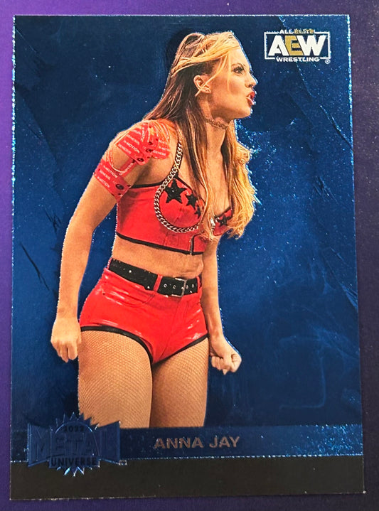* Anna Jay 2022 AEW Skybox Metal Universe BLUE Parallel Card