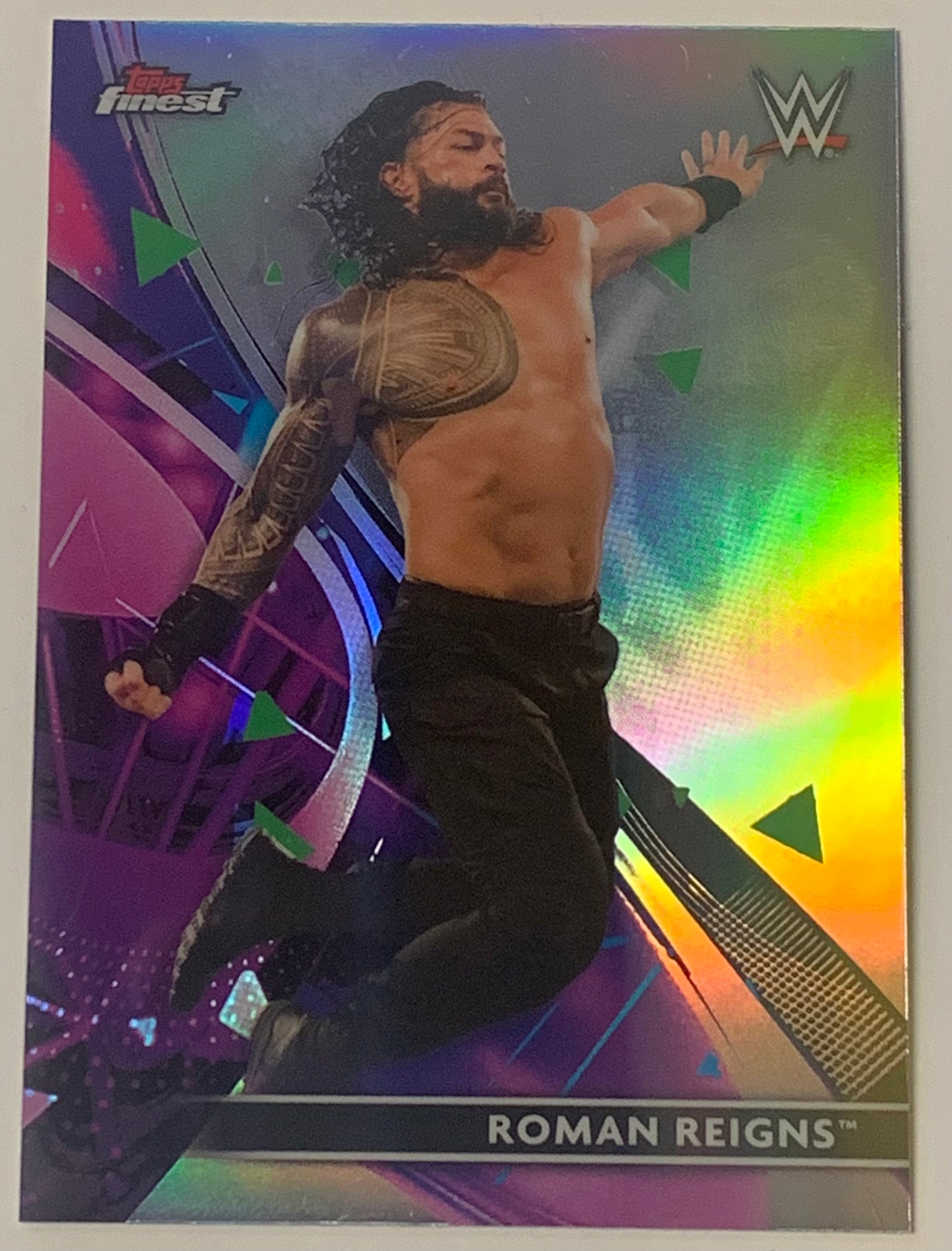 Roman Reigns 2021 WWE Topps Finest REFRACTOR Card