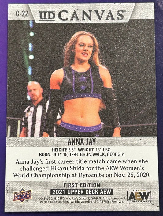 * Anna Jay 2021 AEW UD Upper Deck 1st Edition CANVAS Insert Card