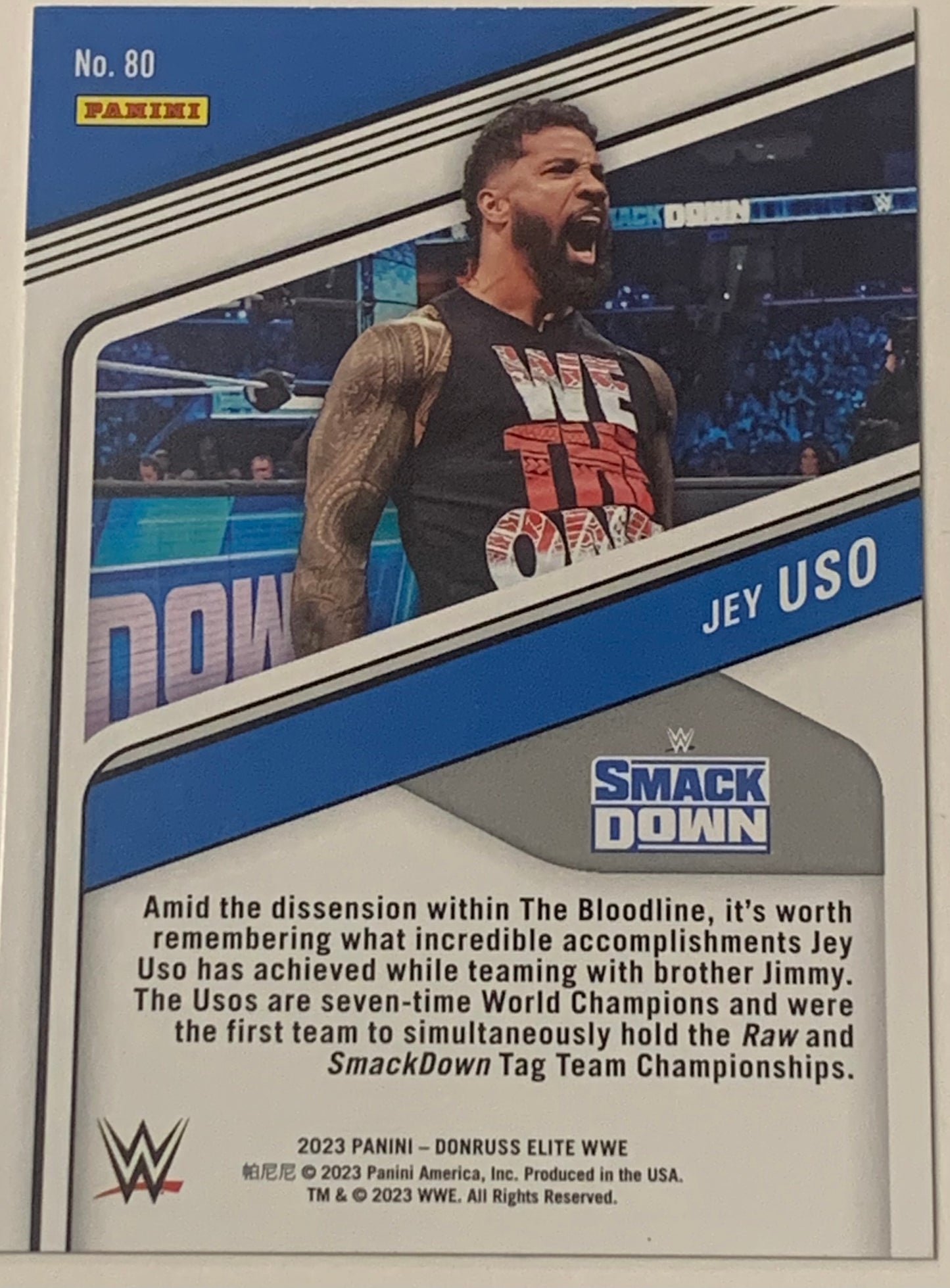 Jey Uso 2023 WWE Panini Donruss Elite Card (Bloodline)