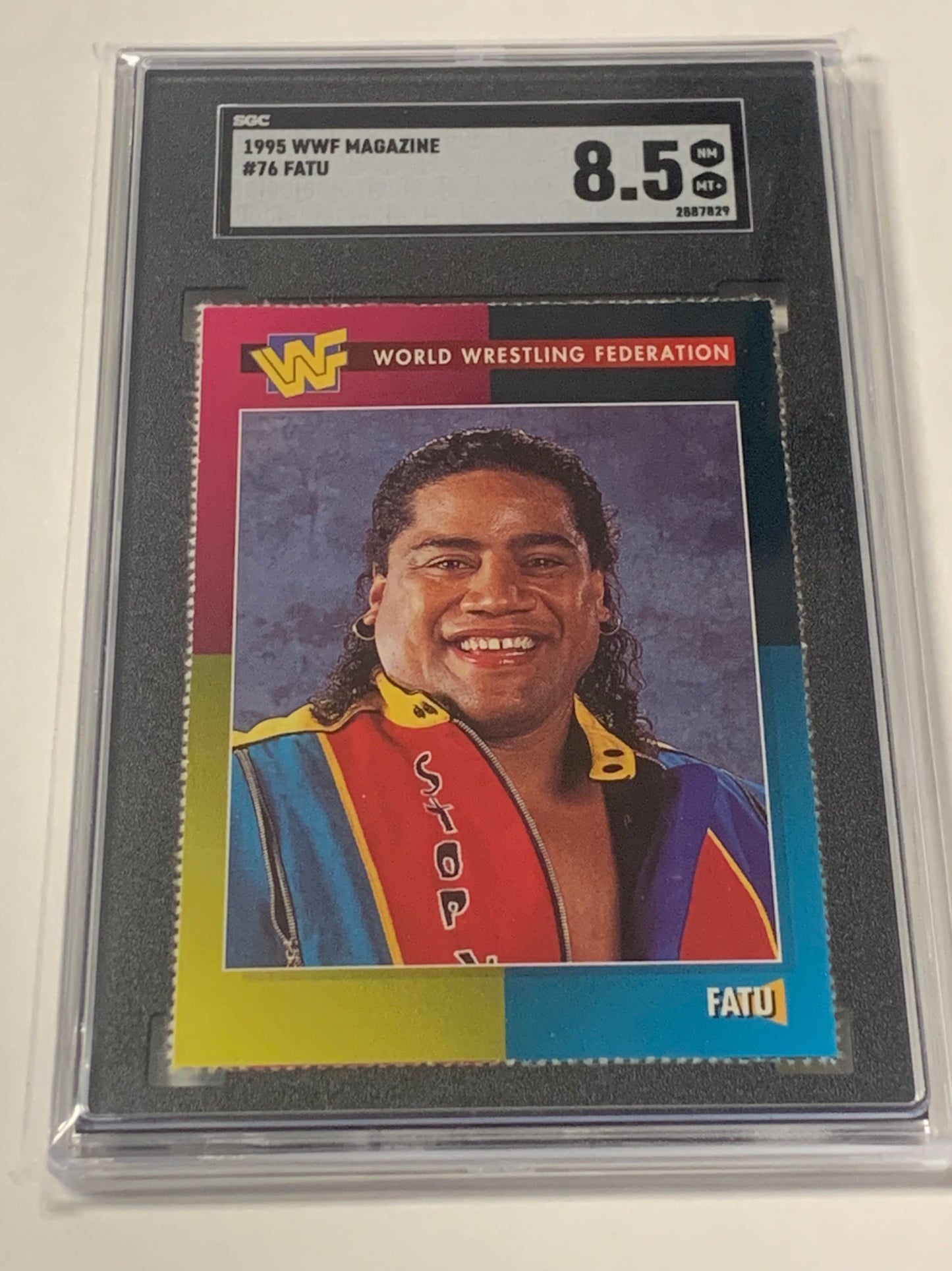 Fatu aka Rikishi 1995 WWF WWE Magazine Card Graded SGC 8.5 (The Bloodline)
