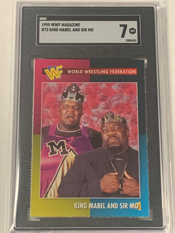 King Mable & Sir Mo 1995 WWF WWE Magazine Card Graded SGC 7 (One of their earlier cards)