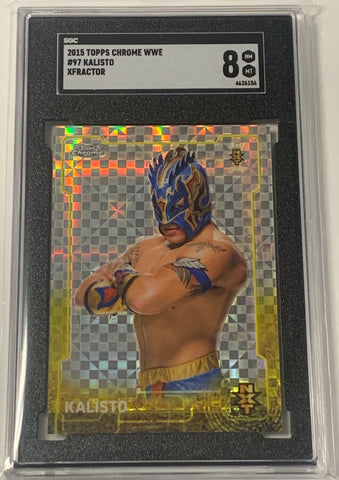 Kalisto 2015 WWE NXT Topps Chrome X-Fractor ROOKIE Card Graded SGC 8