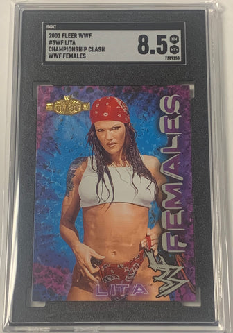 Lita 2001 WWF WWE Fleer Championship Clash ROOKIE Card Graded SGC 8.5