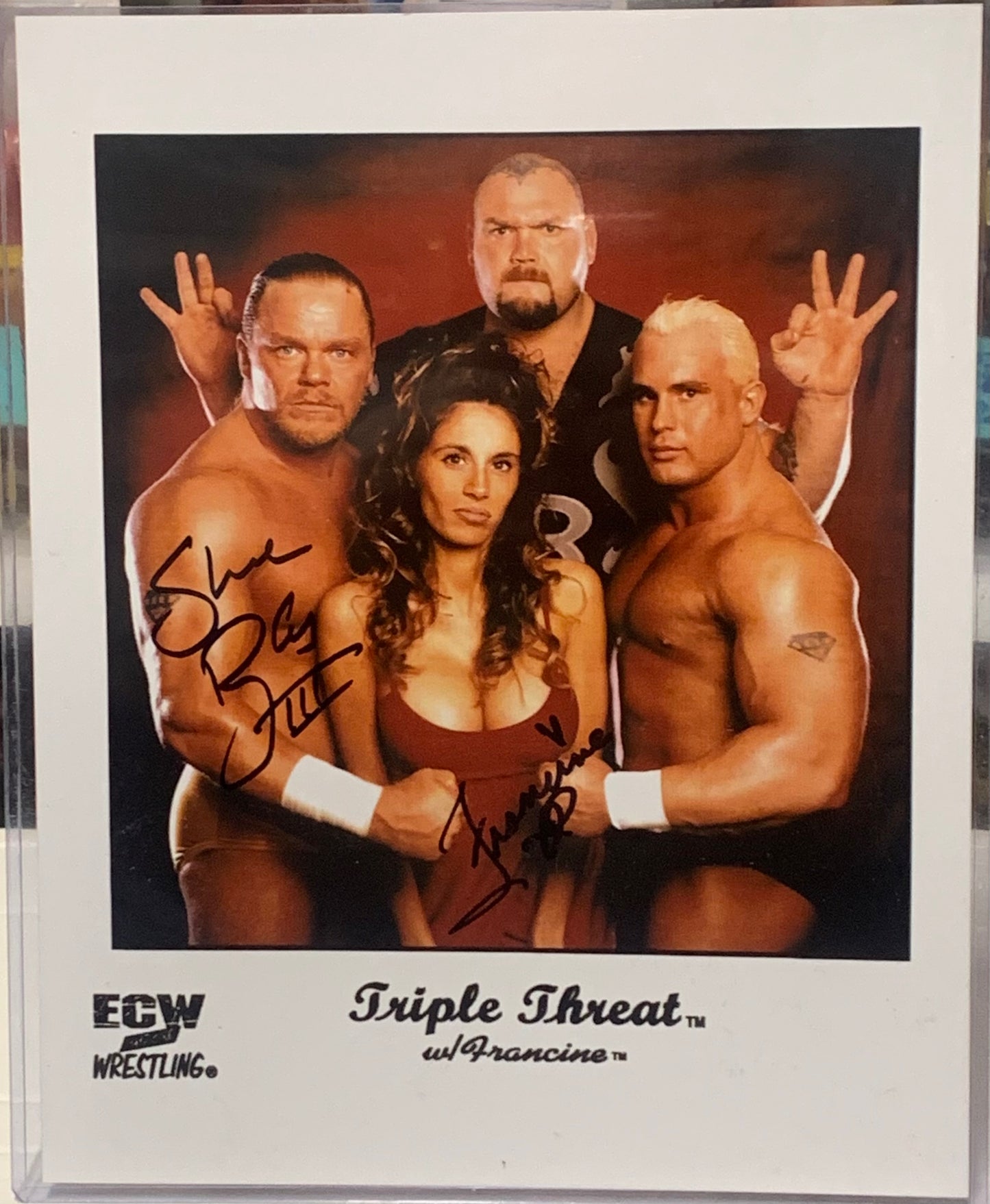 Francine & Shane Douglas Dual Signed ECW 8x10 Photo (Comes w/COA)