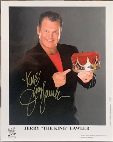 Jerry “The King” Lawler Signed WWE 8x10 Color Photo (Comes w/COA)