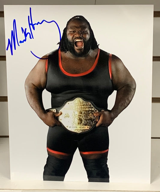 Mark Henry Signed 8x10 Color Photo w/Belt COA