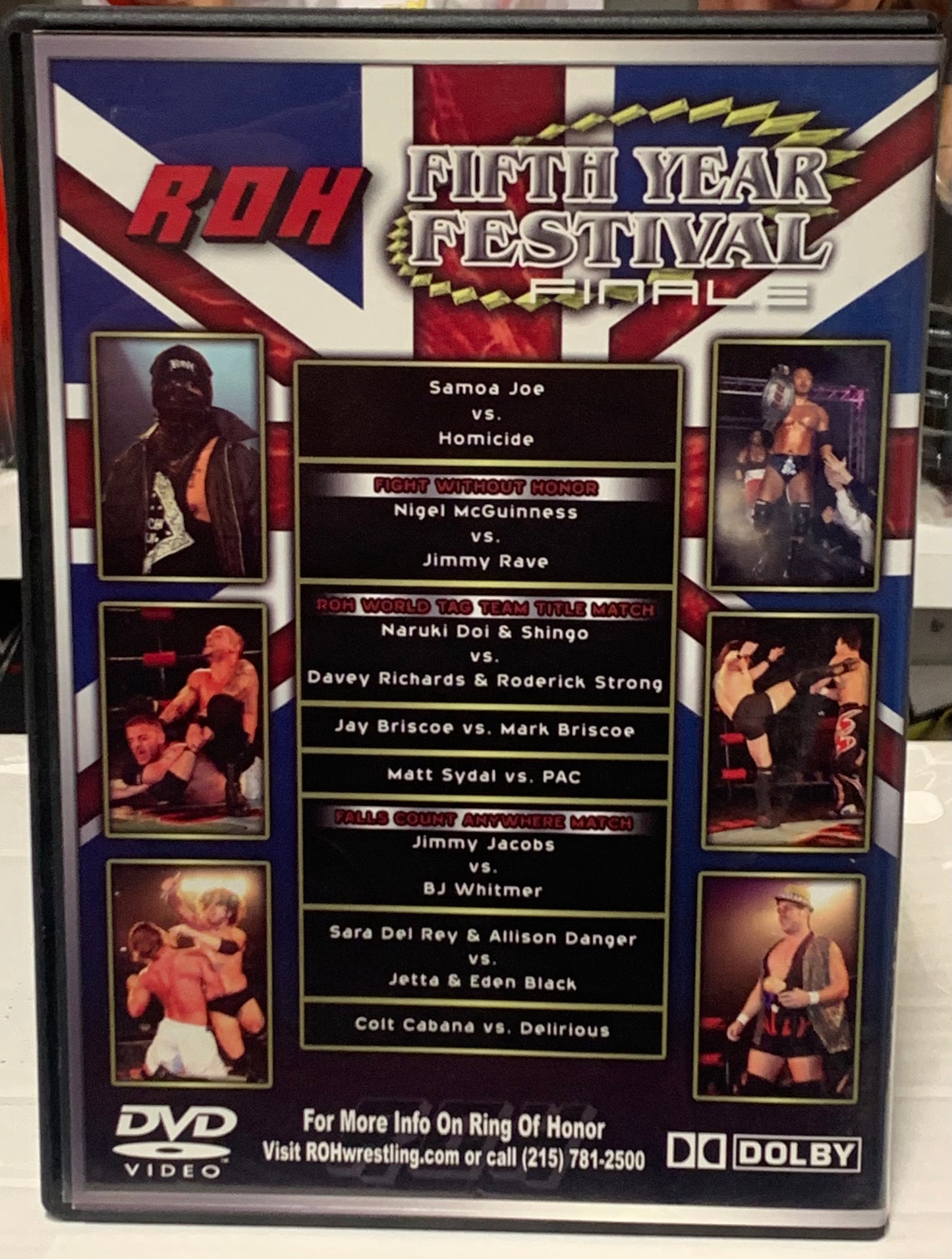 ROH Ring of Honor DVD “Fifth Year Festival Finale” 3/4/07 Liverpool, UK (Samoa Joe, Homicide, Briscoes & much more)