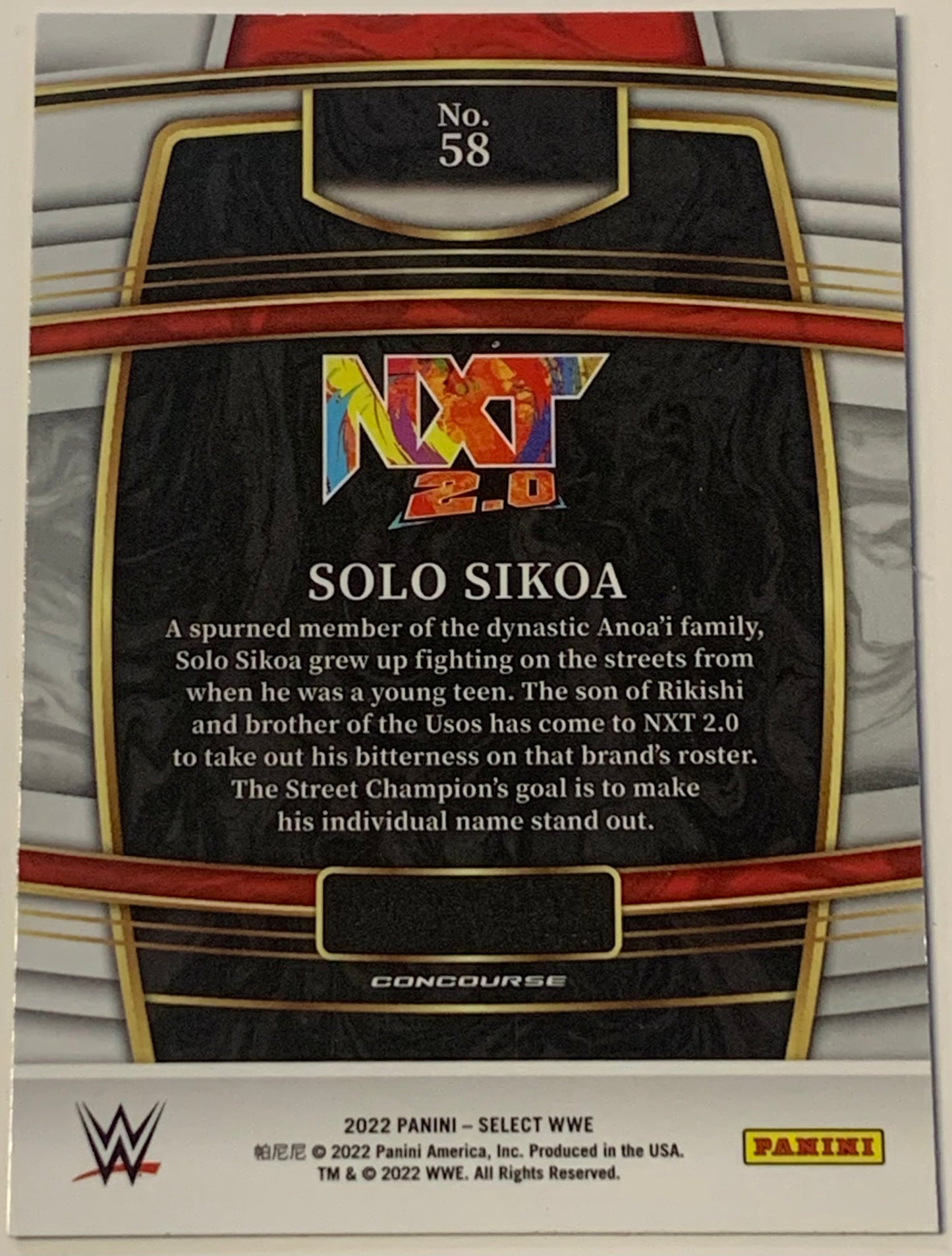 Solo Sikoa 2022 WWE Panini Select Rookie Card (The Bloodline)
