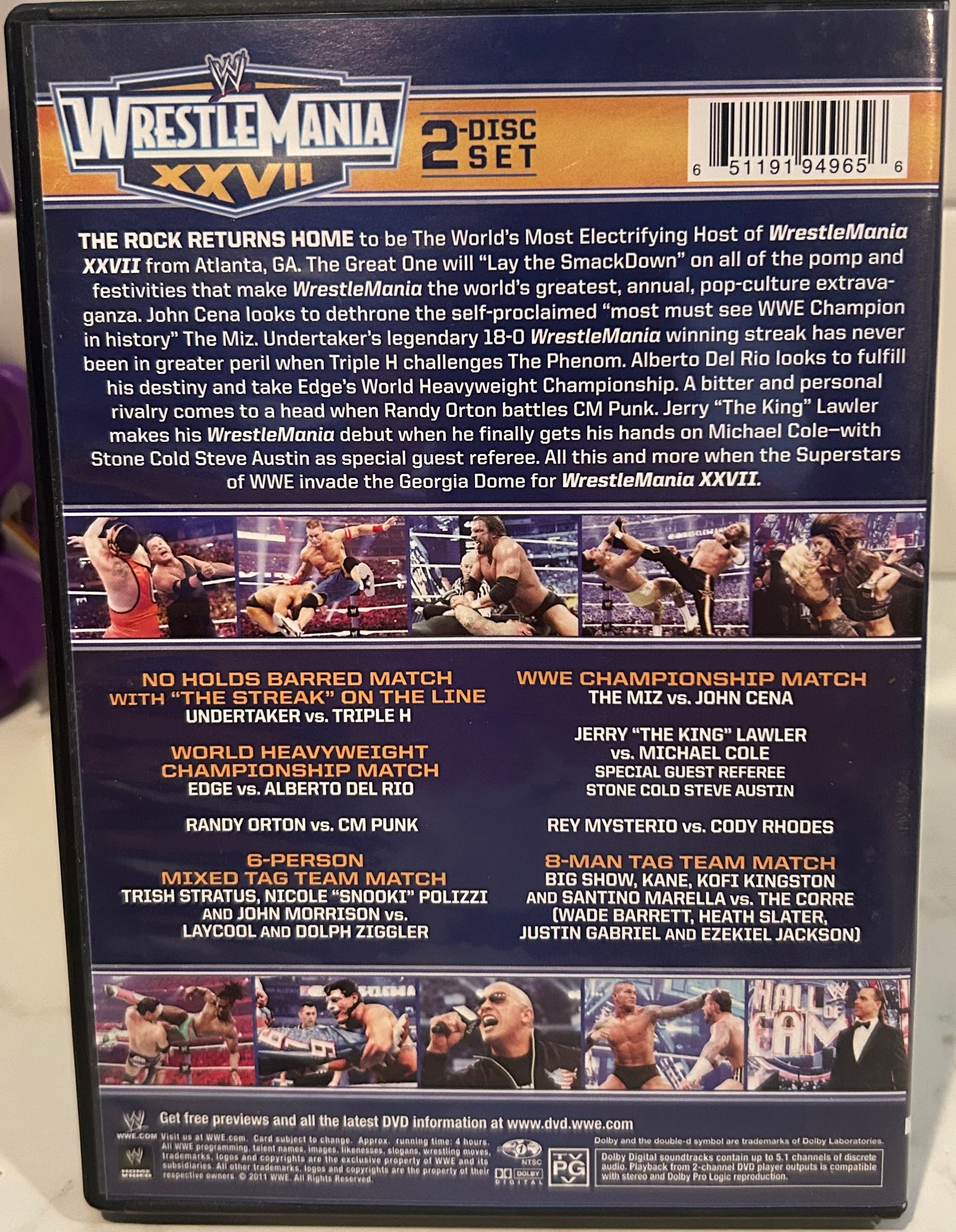 WWE DVD “Wrestlemania 27” (2-Disc Set) – The Wrestling Universe