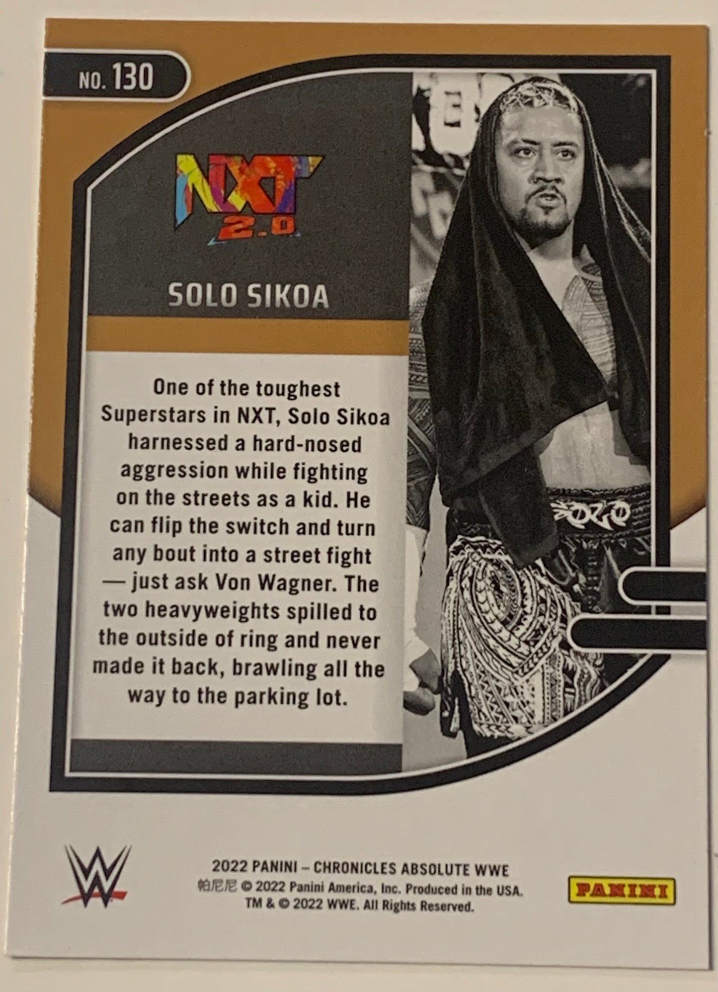 Solo Sikoa 2022 WWE NXT Panini Chronicles Absolute ROOKIE Card (The Bloodline)