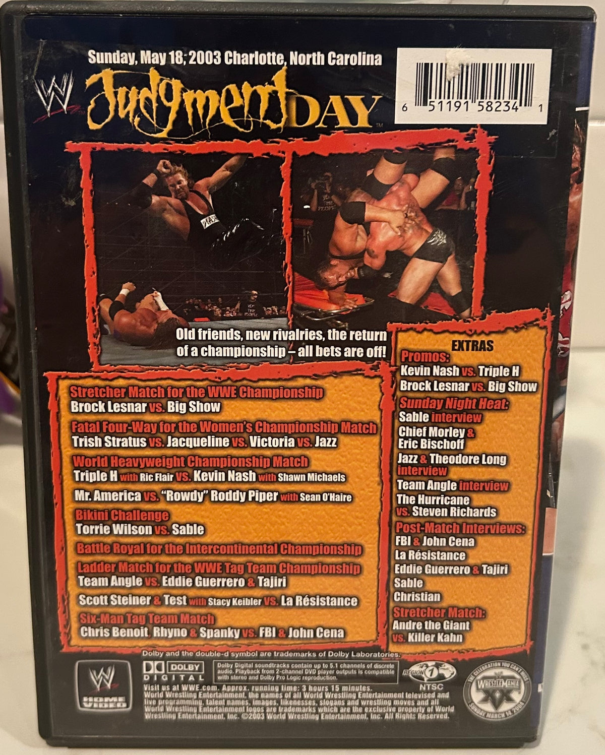 + WWE DVD “Judgement Day 2003” (Brock, Nash, Triple H & so much more)