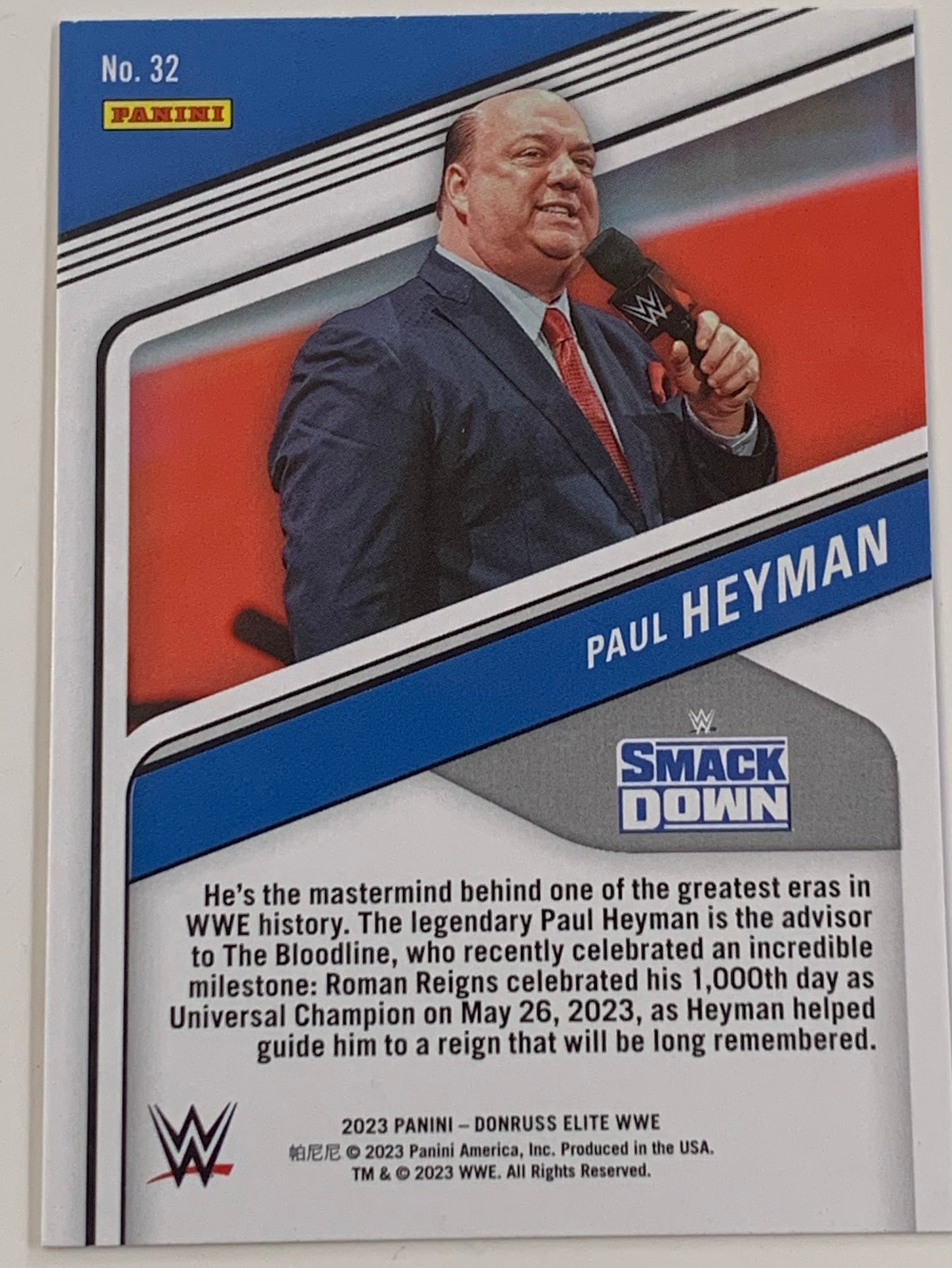 Paul Heyman 2023 WWE Panini Donruss Elite