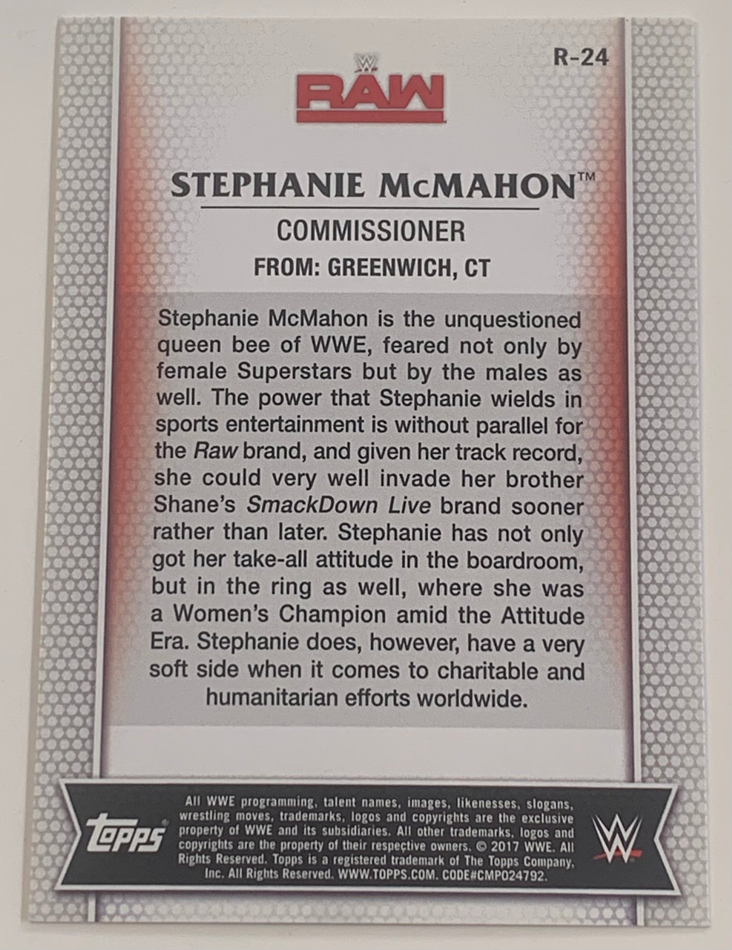 Stephanie McMahon 2017 WWE Topps RAW Card