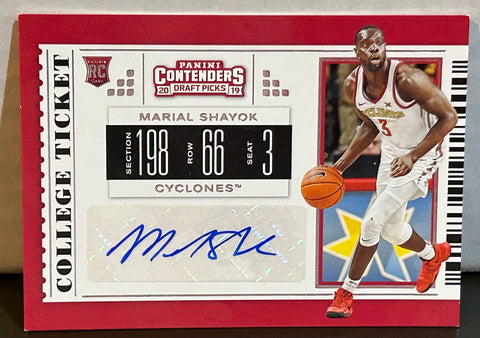 Marial Shayok 2019 Panini Contenders Draft Picks Auto Rookie Card