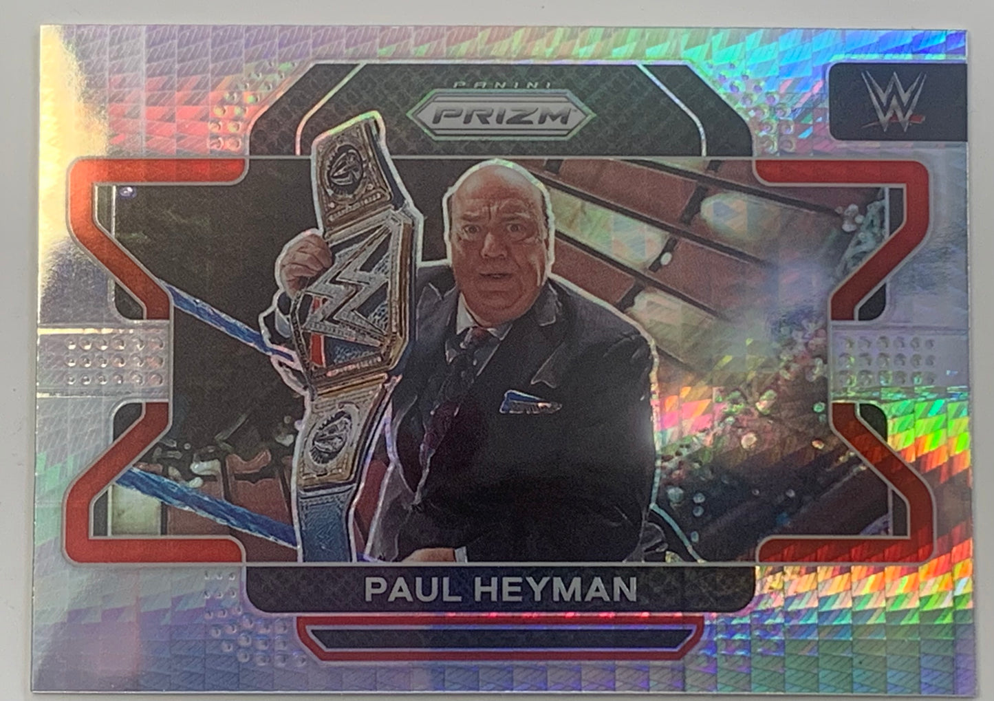 Paul Heyman 2022 WWE Panini Prizm Silver Hyper Refractor
