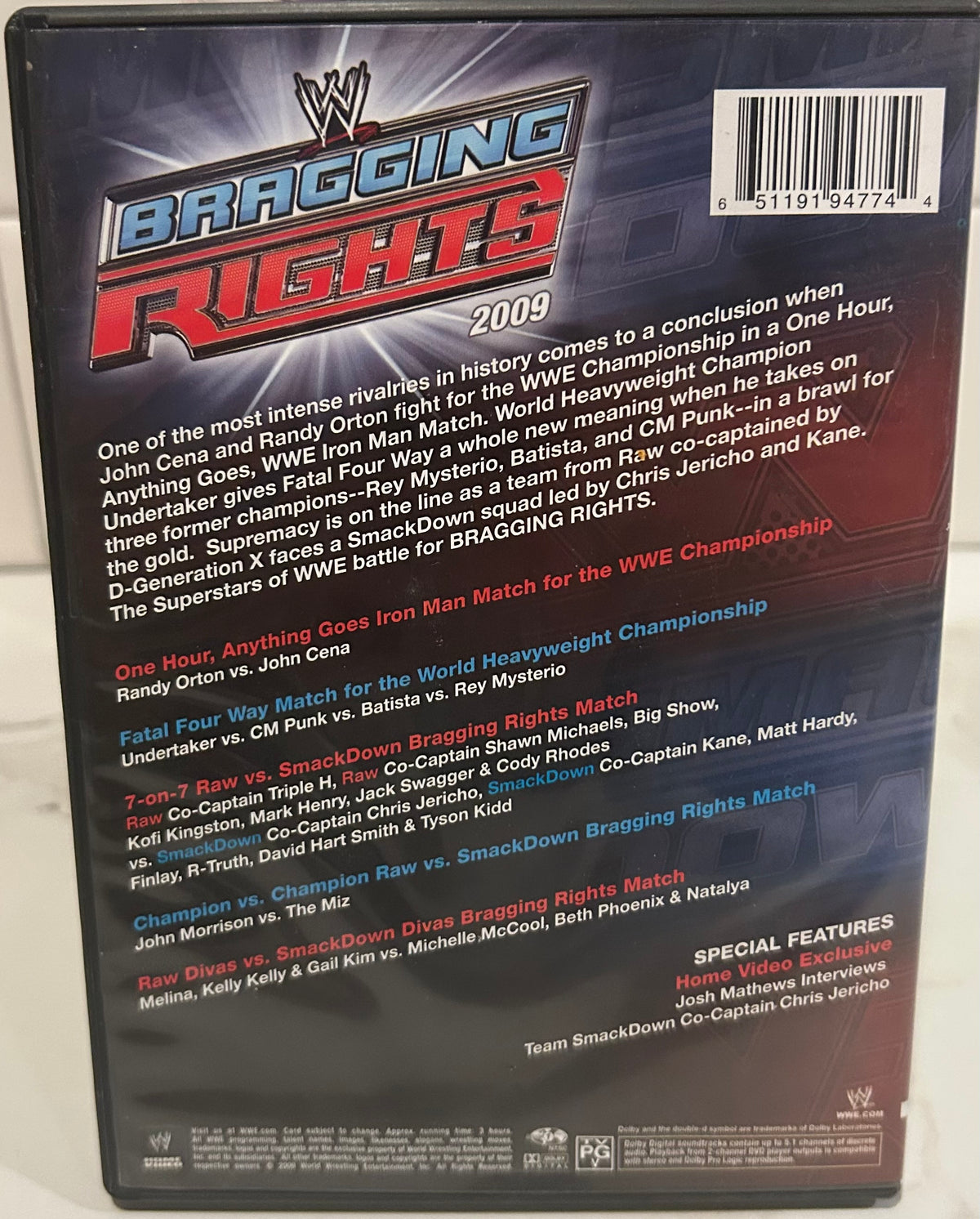 + WWE DVD “Bragging Rights 2009” (Cena, Orton, CM Punk & so much more)