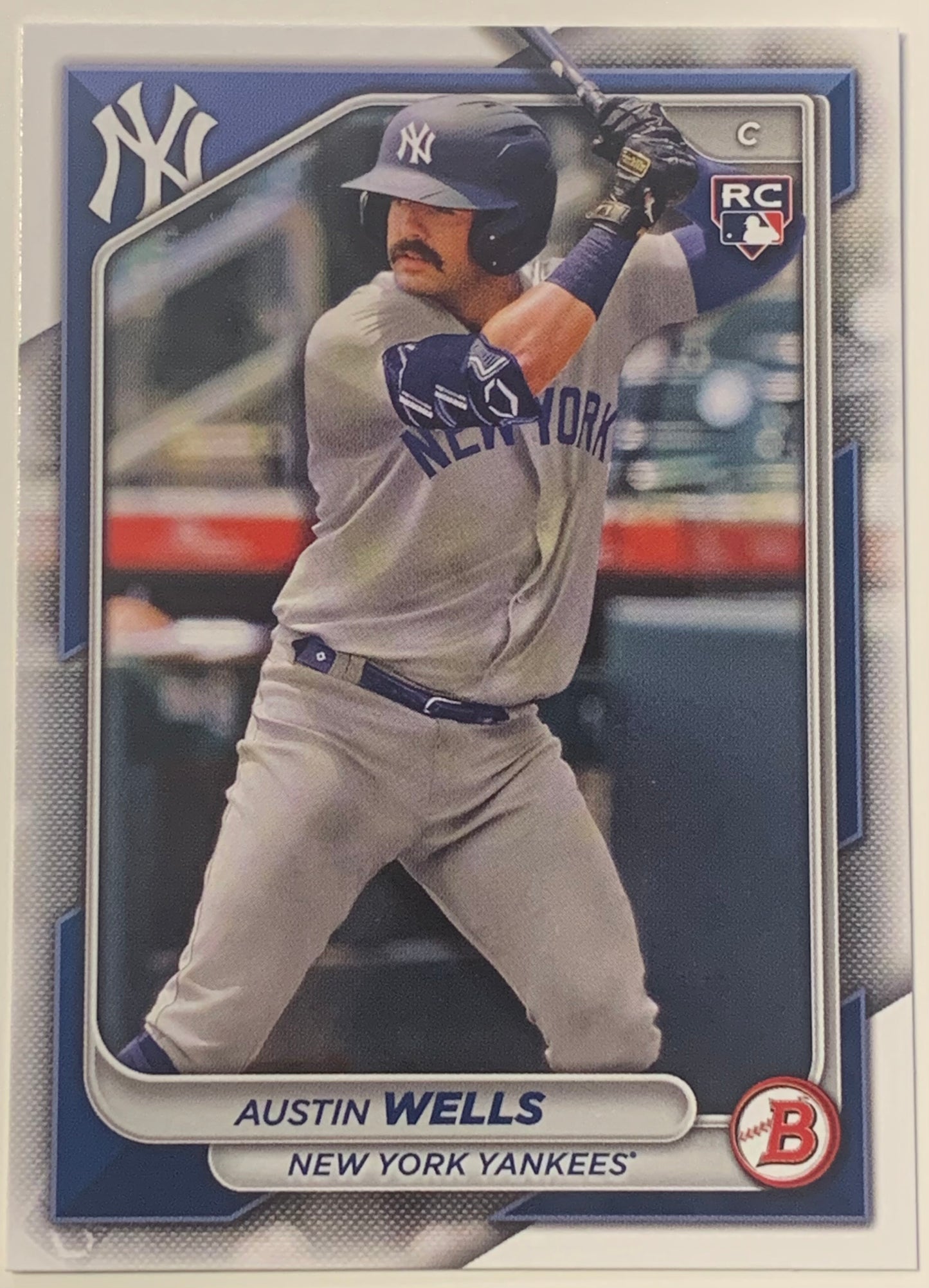 Austin Wells 2024 Bowman Rookie Card Yankees