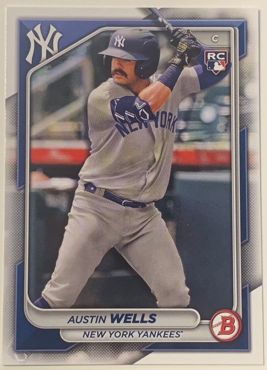 Austin Wells 2024 Bowman Rookie Card Yankees
