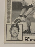 Don Mattingly 1984 Topps Nestle Black & White ROOKIE Card (Yankees Legend)