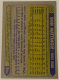 Don Mattingly 1987 Topps Card (Yankees Legend)