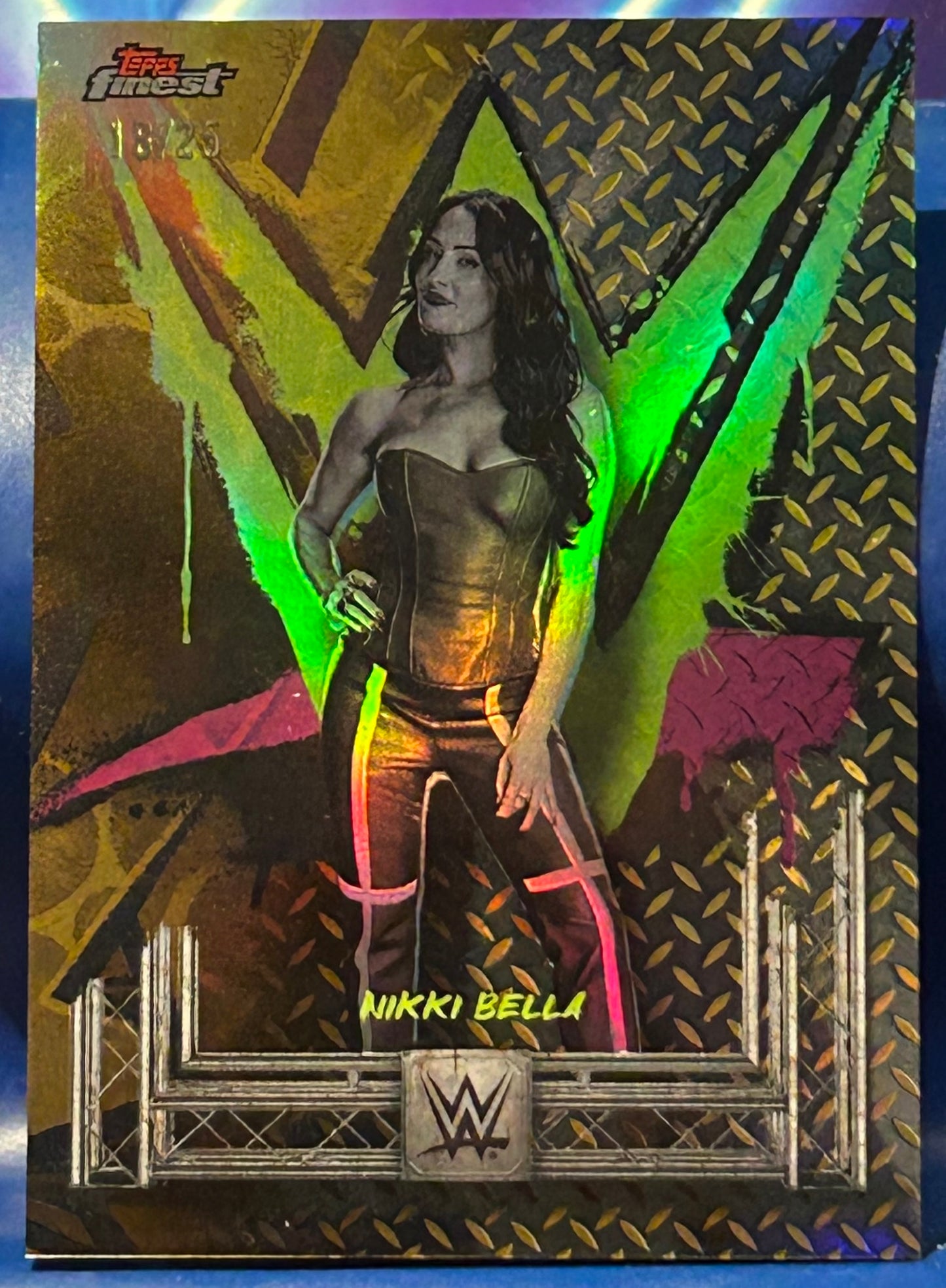 * Nikki Bella 2025 WWE Topps Finest Gold Refractor #18/25