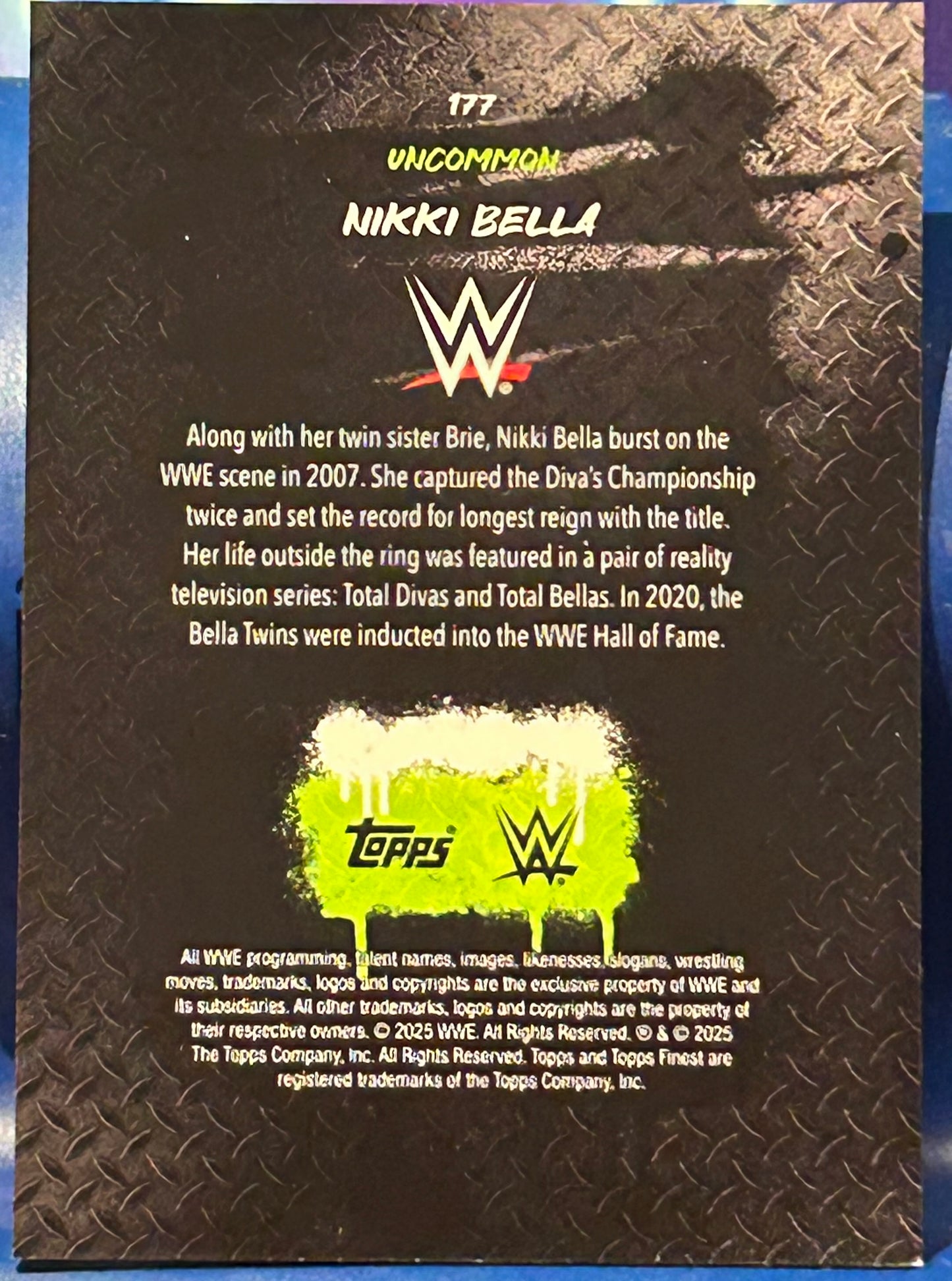 * Nikki Bella 2025 WWE Topps Finest Gold Refractor #18/25