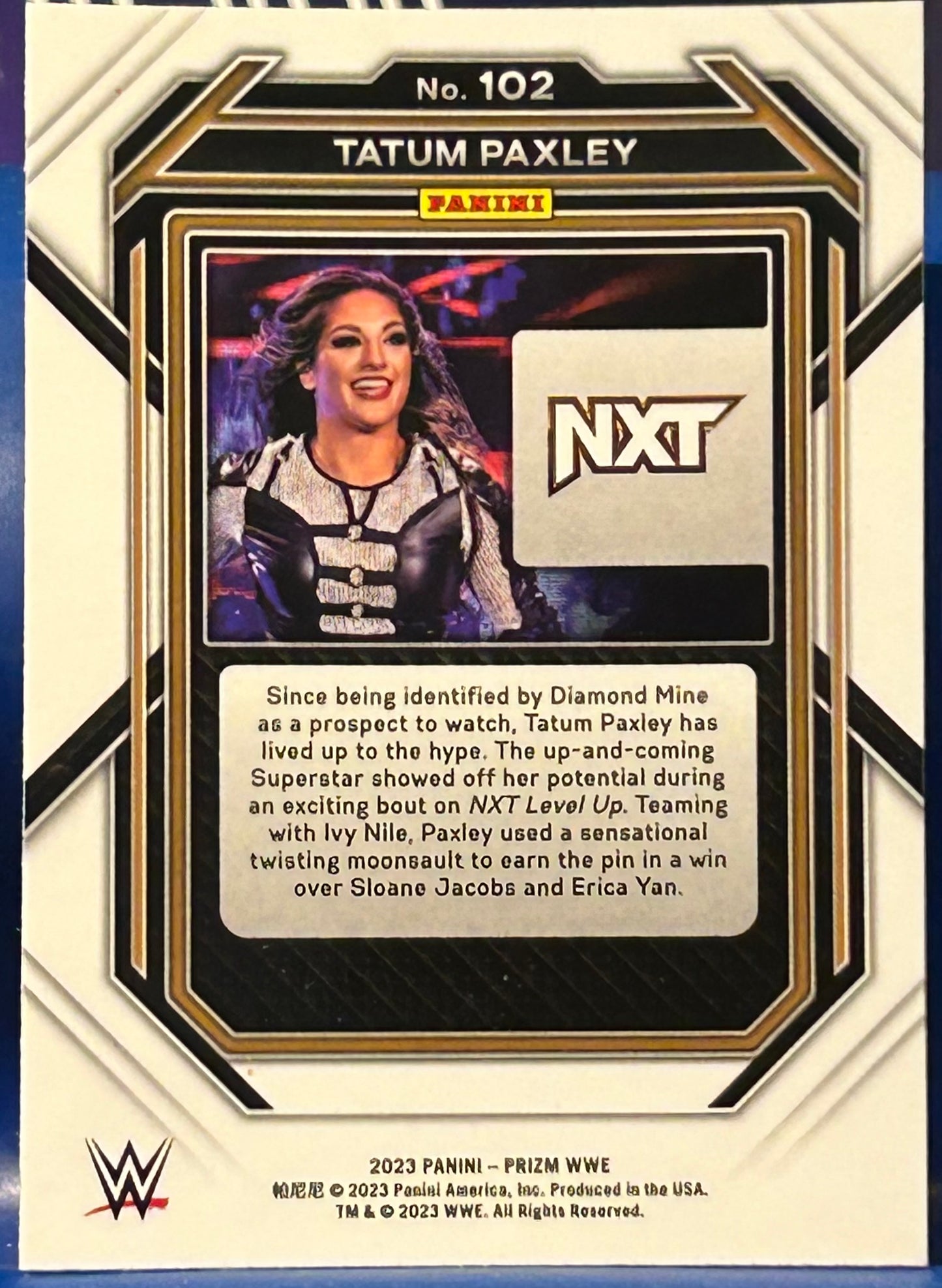 * Tatum Paxley 2023 WWE NXT Panini Prizm ROOKIE Card