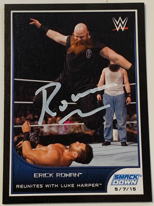 Erick Rowan SIGNED 2016 WWE Topps COA