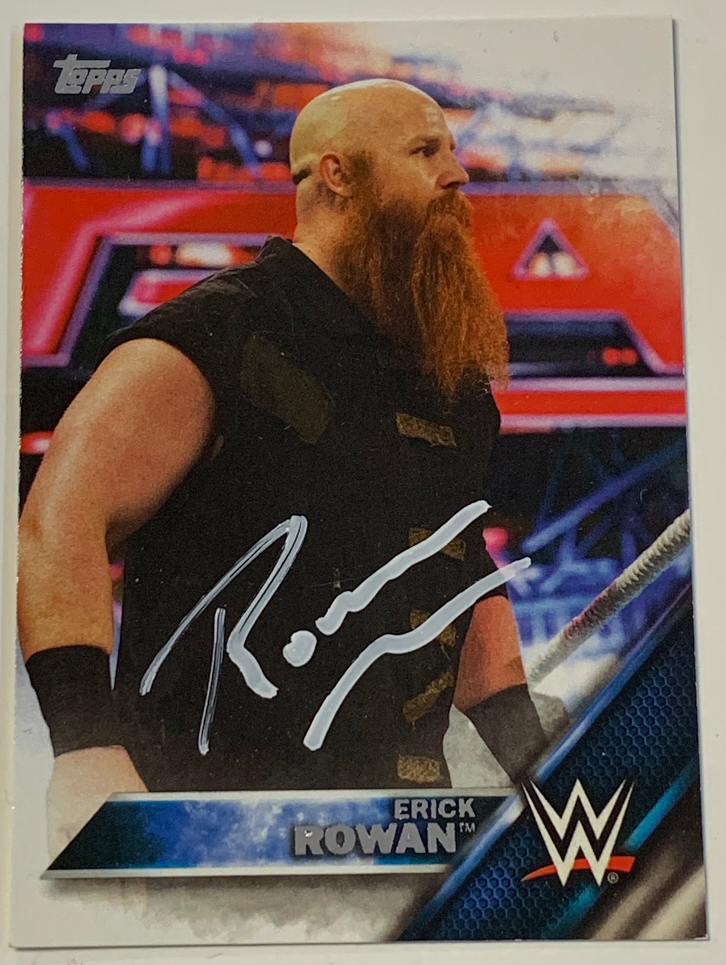 Erick Rowan SIGNED 2016 WWE Topps COA
