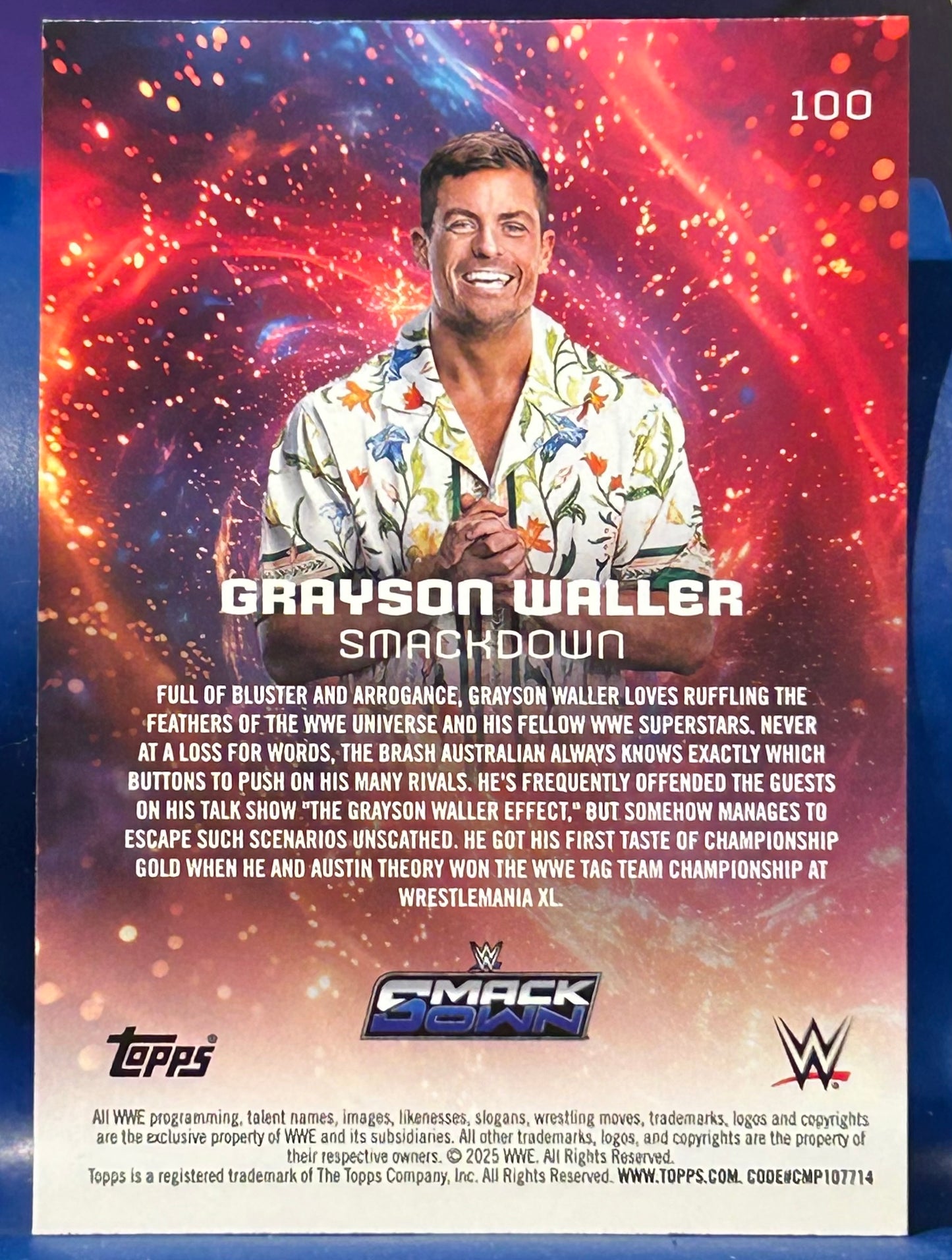 * Grayson Waller WWE 2025 Topps Universe Card