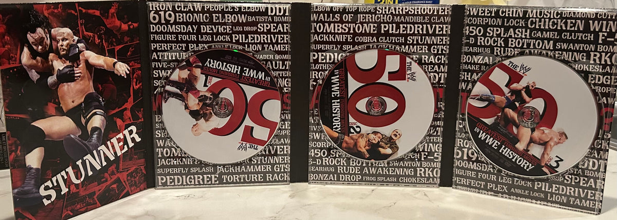 + WWE DVD “The 50 Greatest Finishing Moves in WWE History “ (3-Disc Set)
