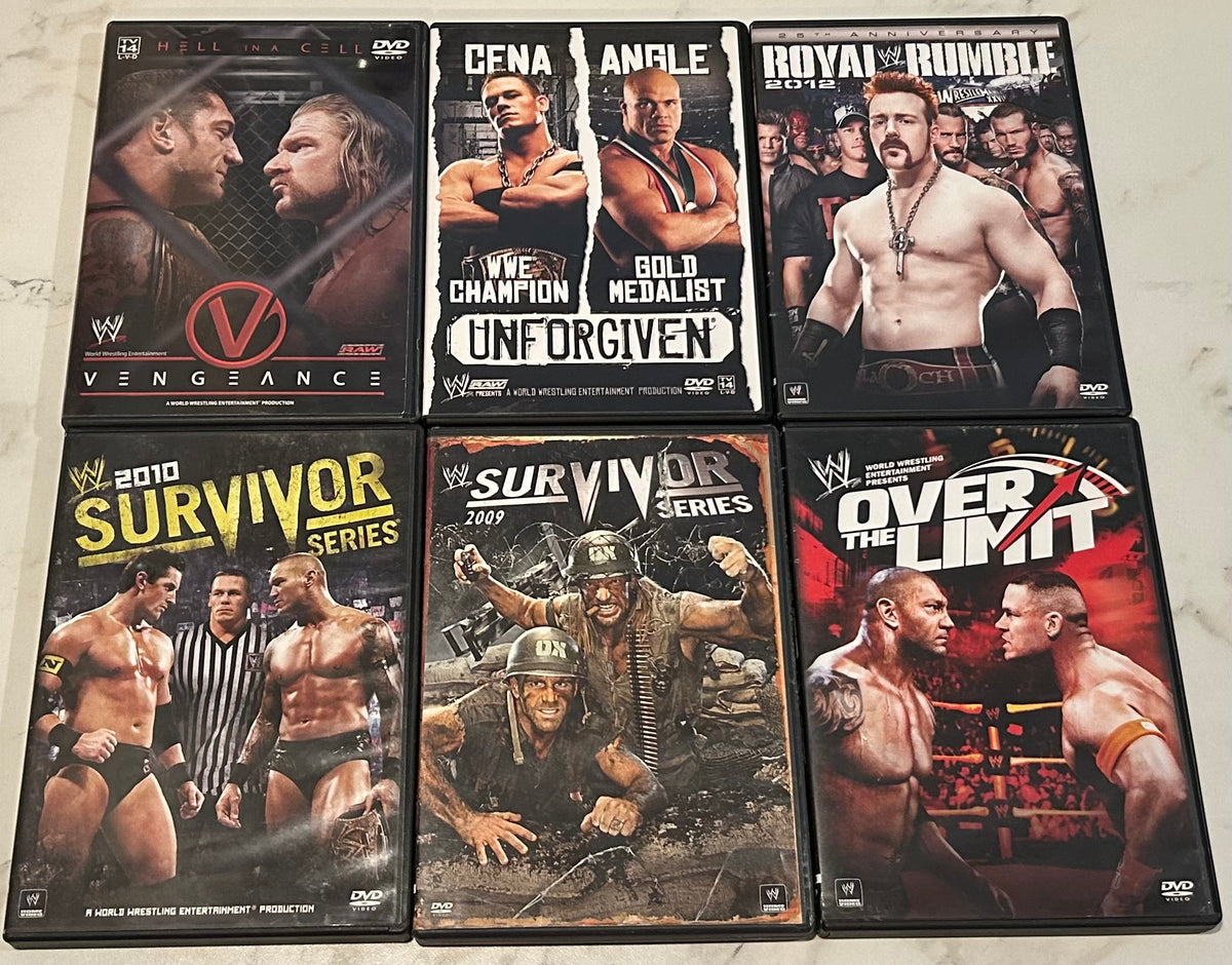 + WWE DVD Lot of 6 DVD’s (Survivor Series, Rumble, Vengeance etc)