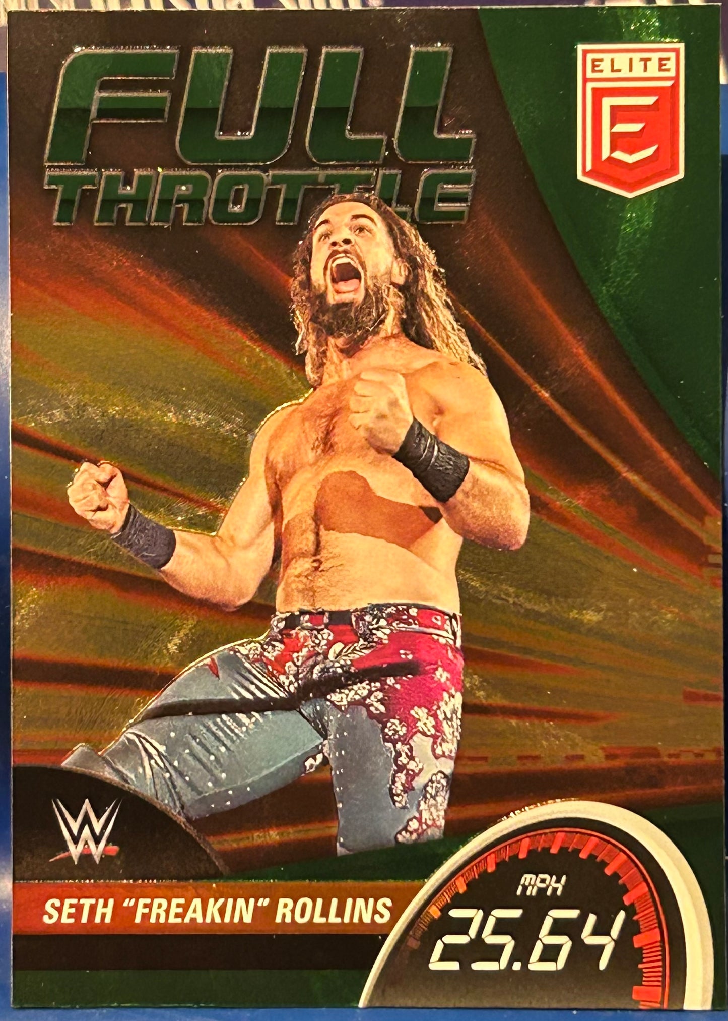 * Seth Rollins 2023 WWE Donruss Elite “Full Throttle” Green Parallel Card
