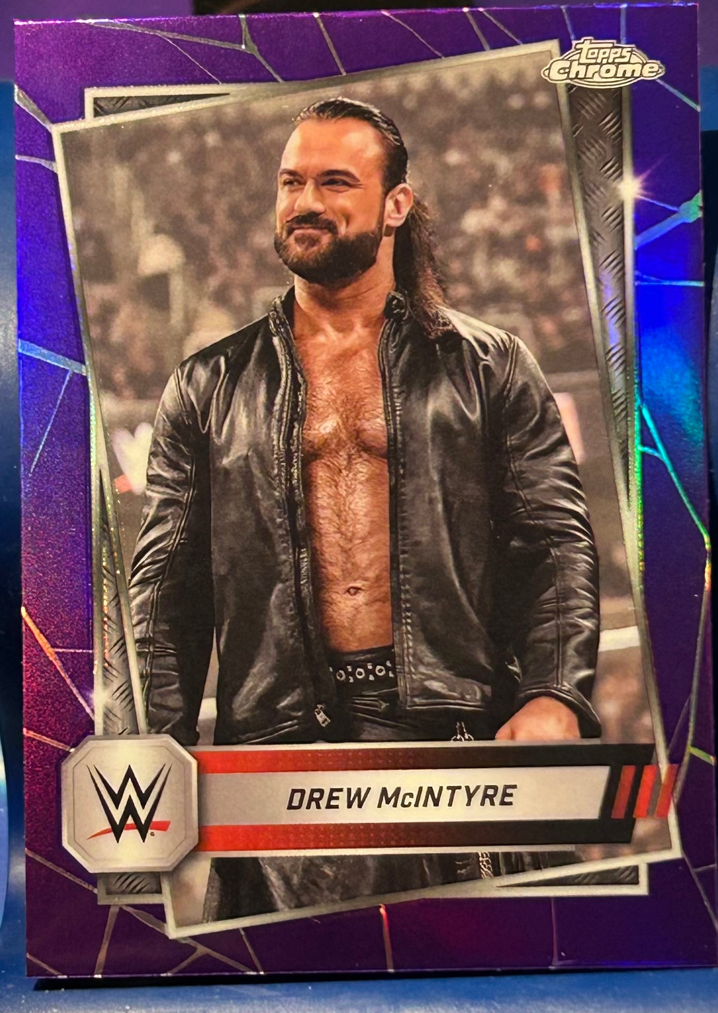 * Drew McIntyre 2025 WWE Topps Chrome PURPLE REFRACTOR Card (Beautiful Color)