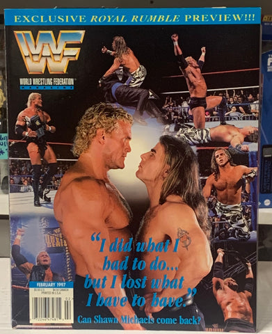 WWF WWE Magazine Feb. 1997 HBK Shawn Michaels & Sid Justice (Classic Vintage)