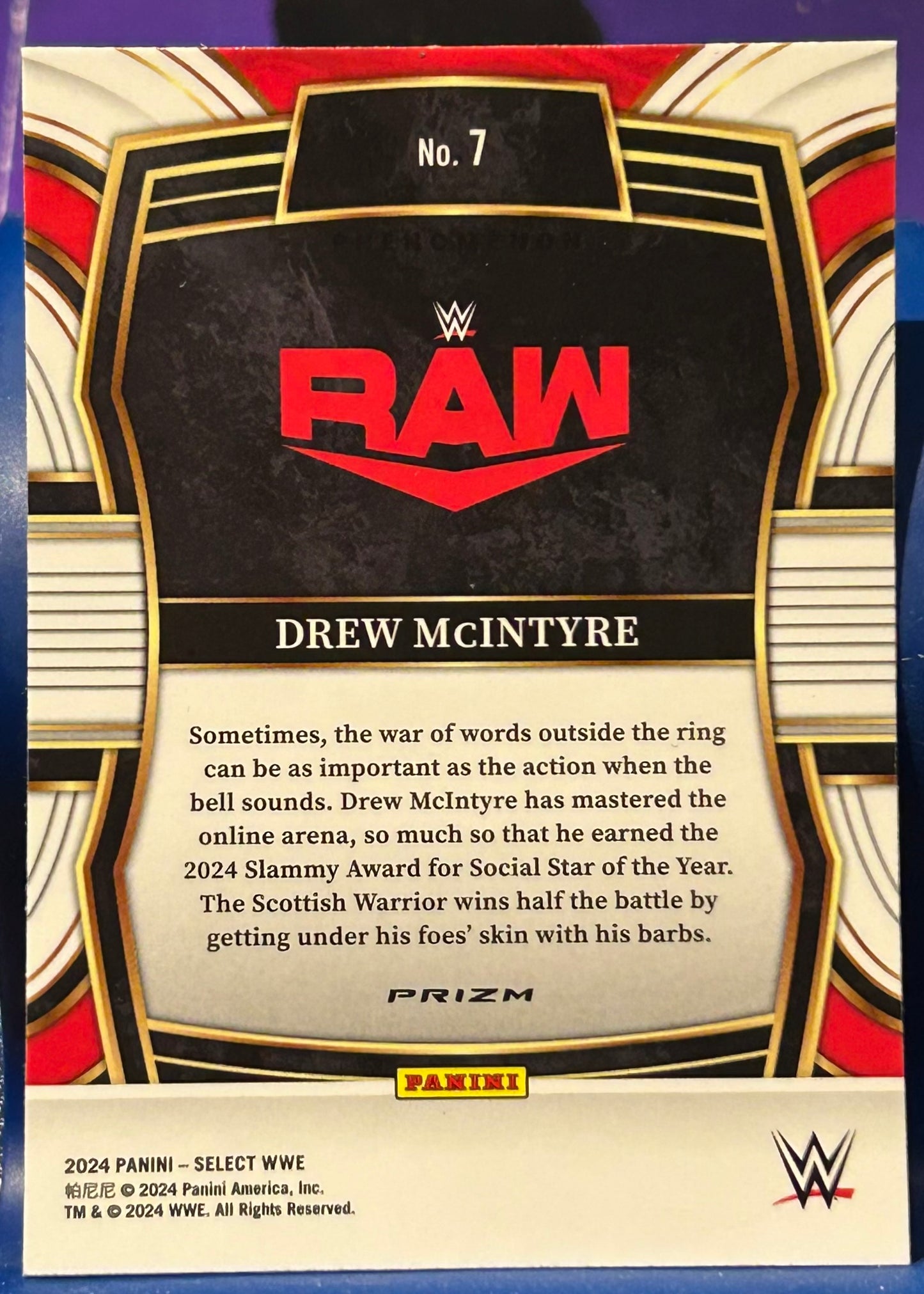 * Drew McIntyre 2024 WWE Panini Select Silver Prizm Refractor Card