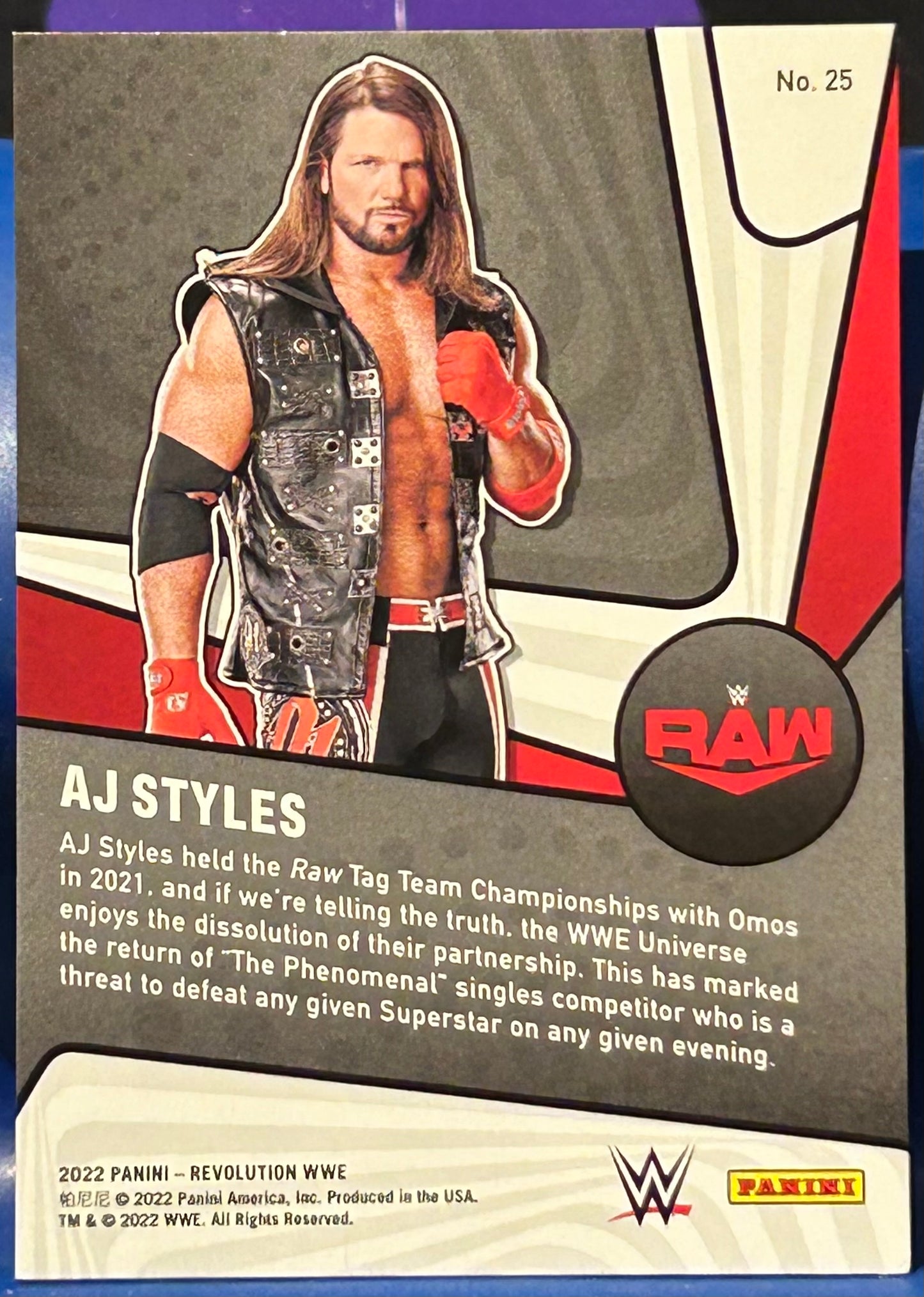 * AJ Styles 2022 WWE Panini Revolution SUPERNOVA Insert Card